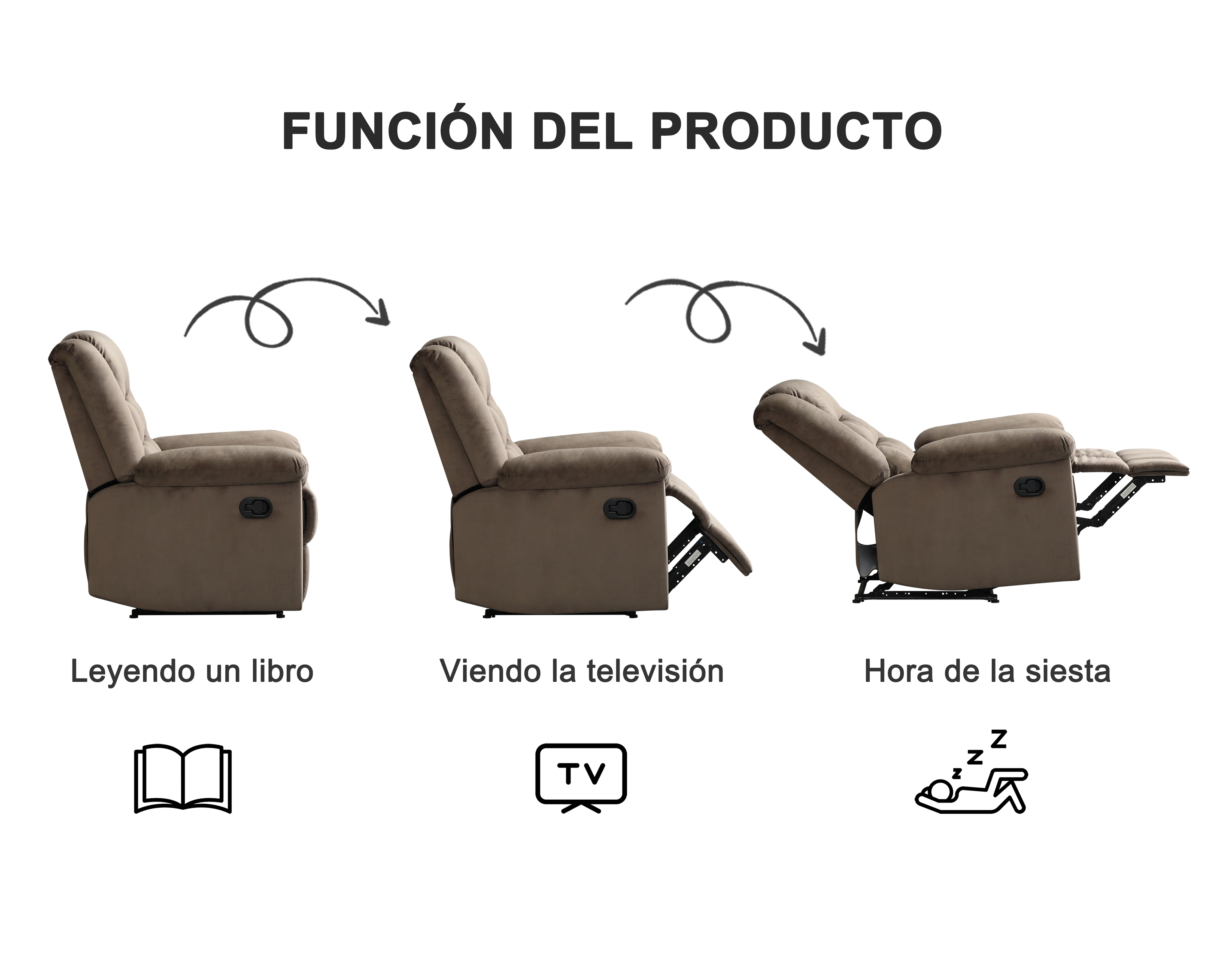 Foto 9 | Foto 9 | Sillón Reclinable Alicia Café