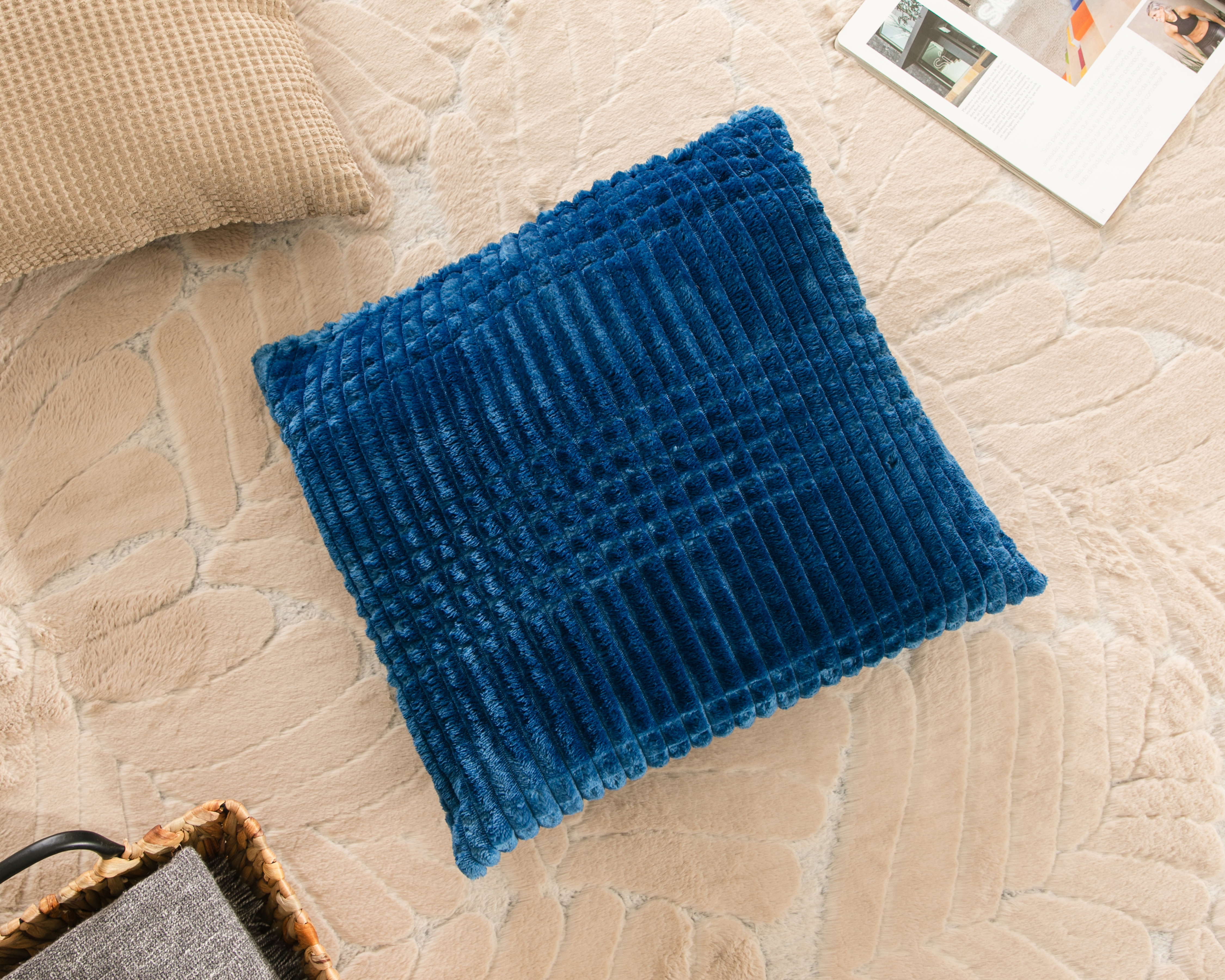Foto 4 | Foto 4 | Cojín Decorativo Líneas Azul