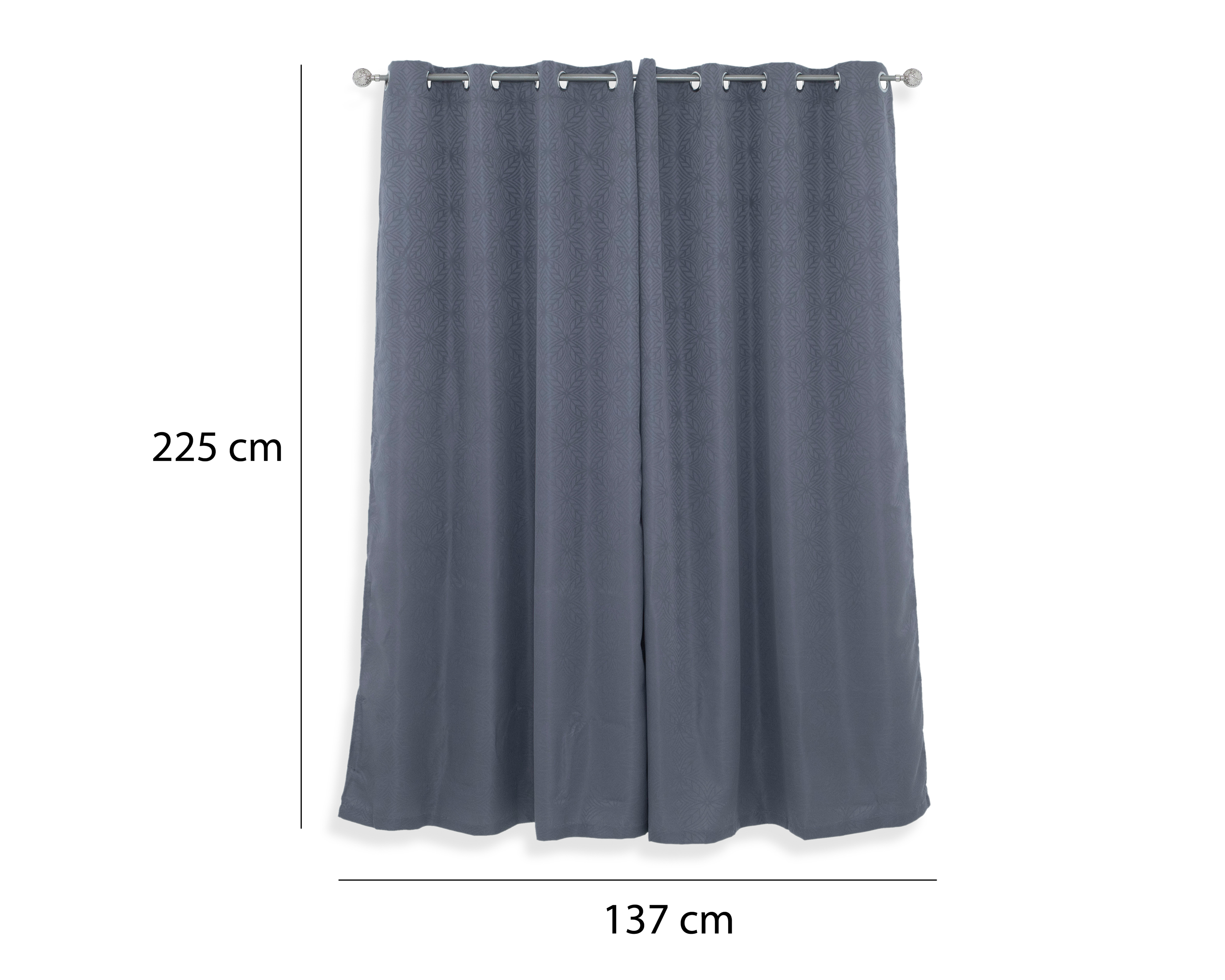 Foto 5 pulgar | Foto 4 | Cortinas Araceli 137 x 225 cm Gris