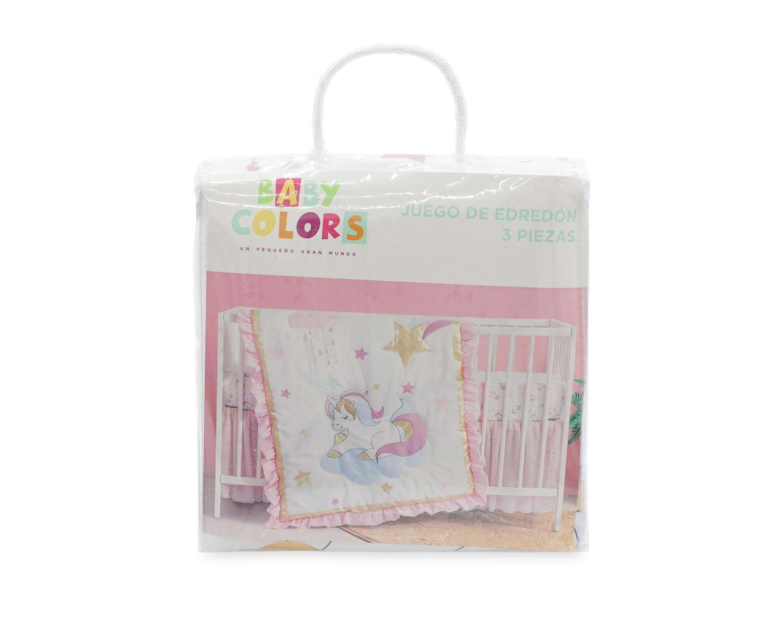 Foto 5 pulgar | Foto 4 | Edredón Baby Colors para Cuna Yunikon Blanco/Rosa 3 Piezas