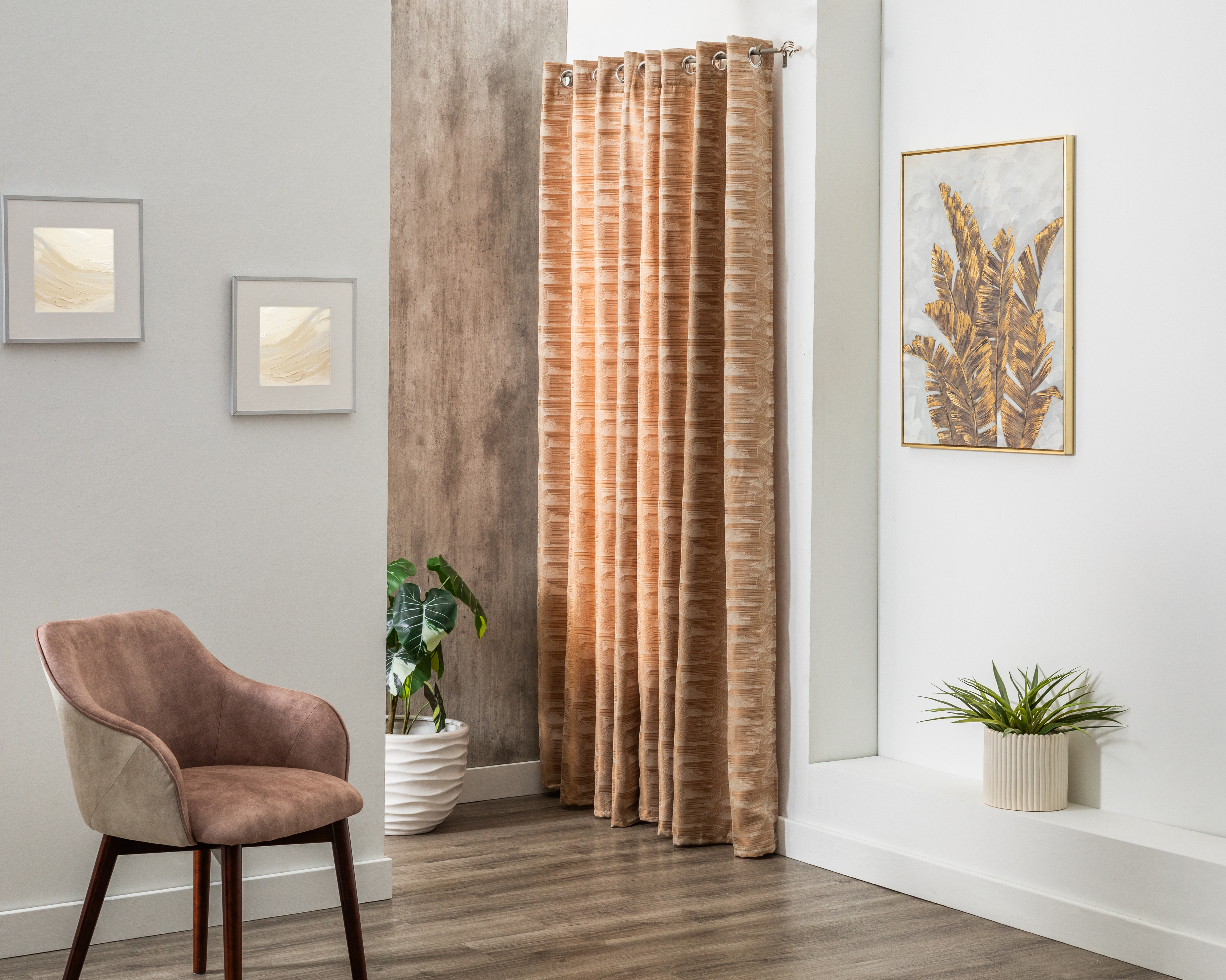 Cortina Ricky 140 x 225 cm Dorada 2 Piezas