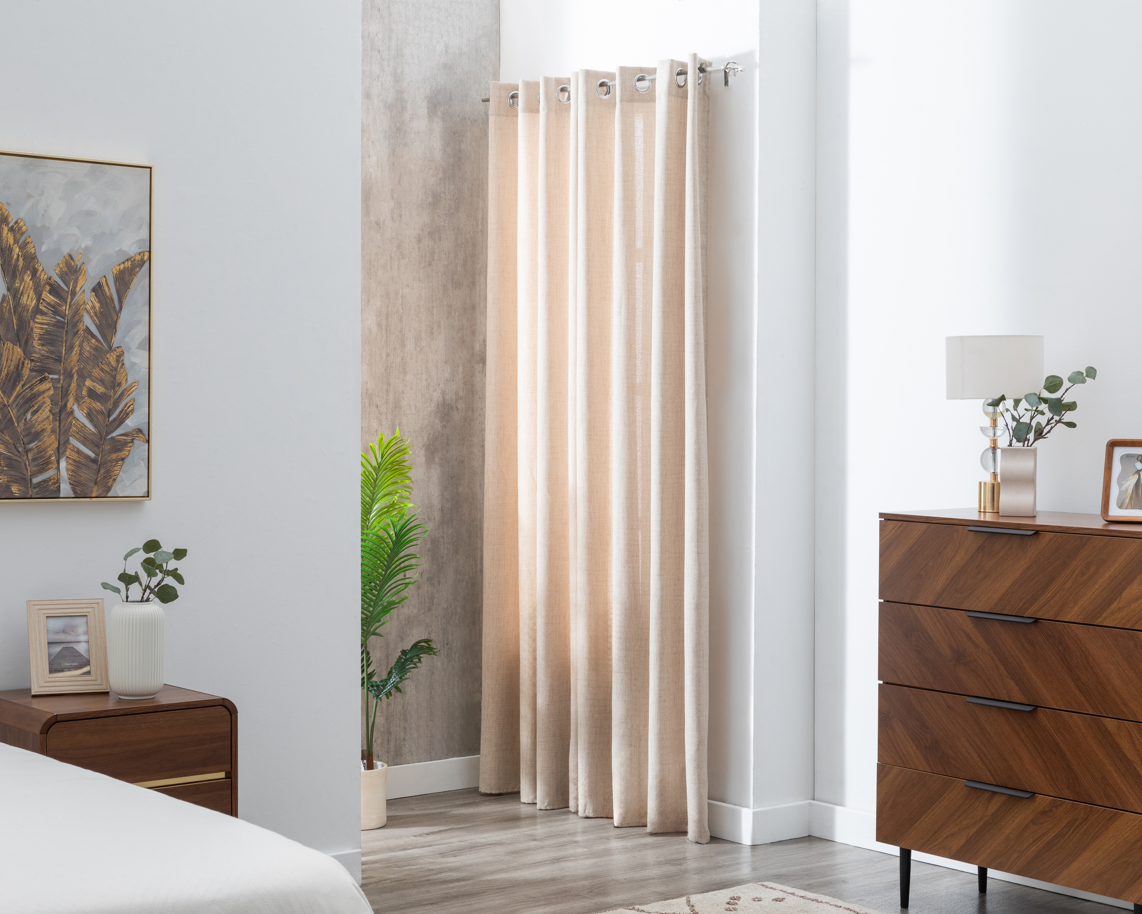 Cortina Vicky 140 x 225 cm Beige 2 Piezas