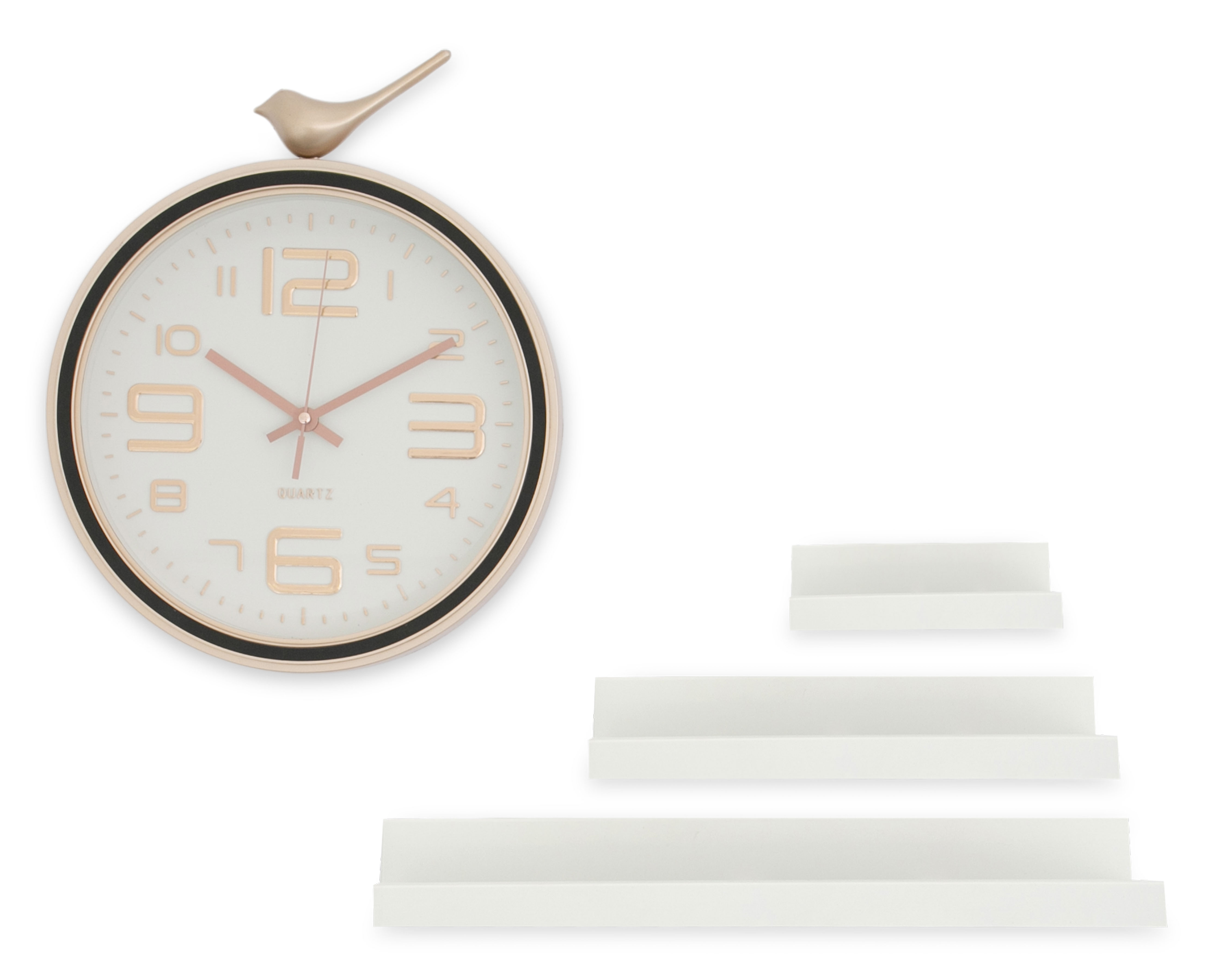 Foto 2 | Foto 2 | Repisas de Plástico Starhaus 3 Piezas con Reloj