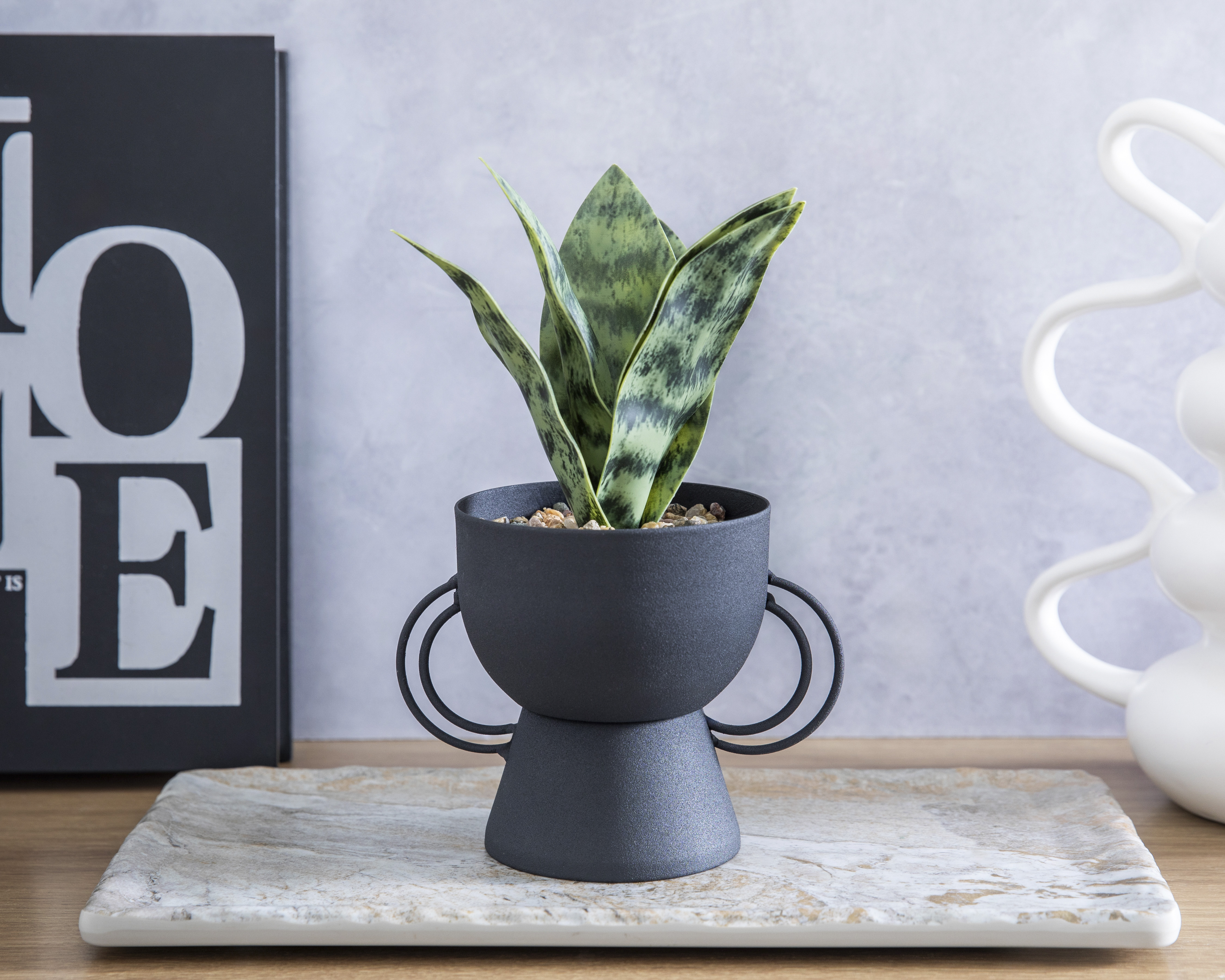 Foto 5 pulgar | Foto 4 | Sansevieria Artificial con Maceta Starhaus 22 cm