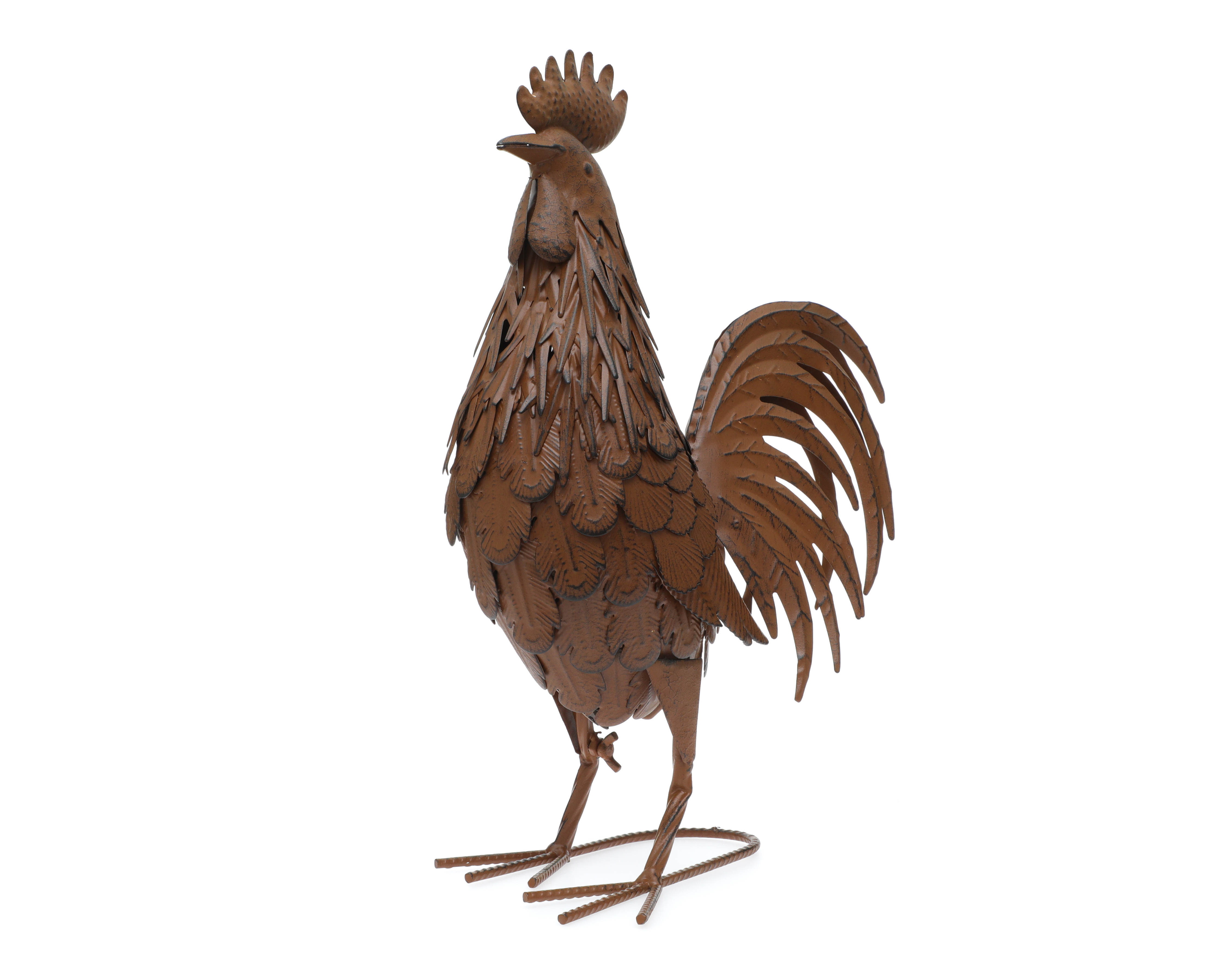 Escultura de Gallo Plucky de Metal
