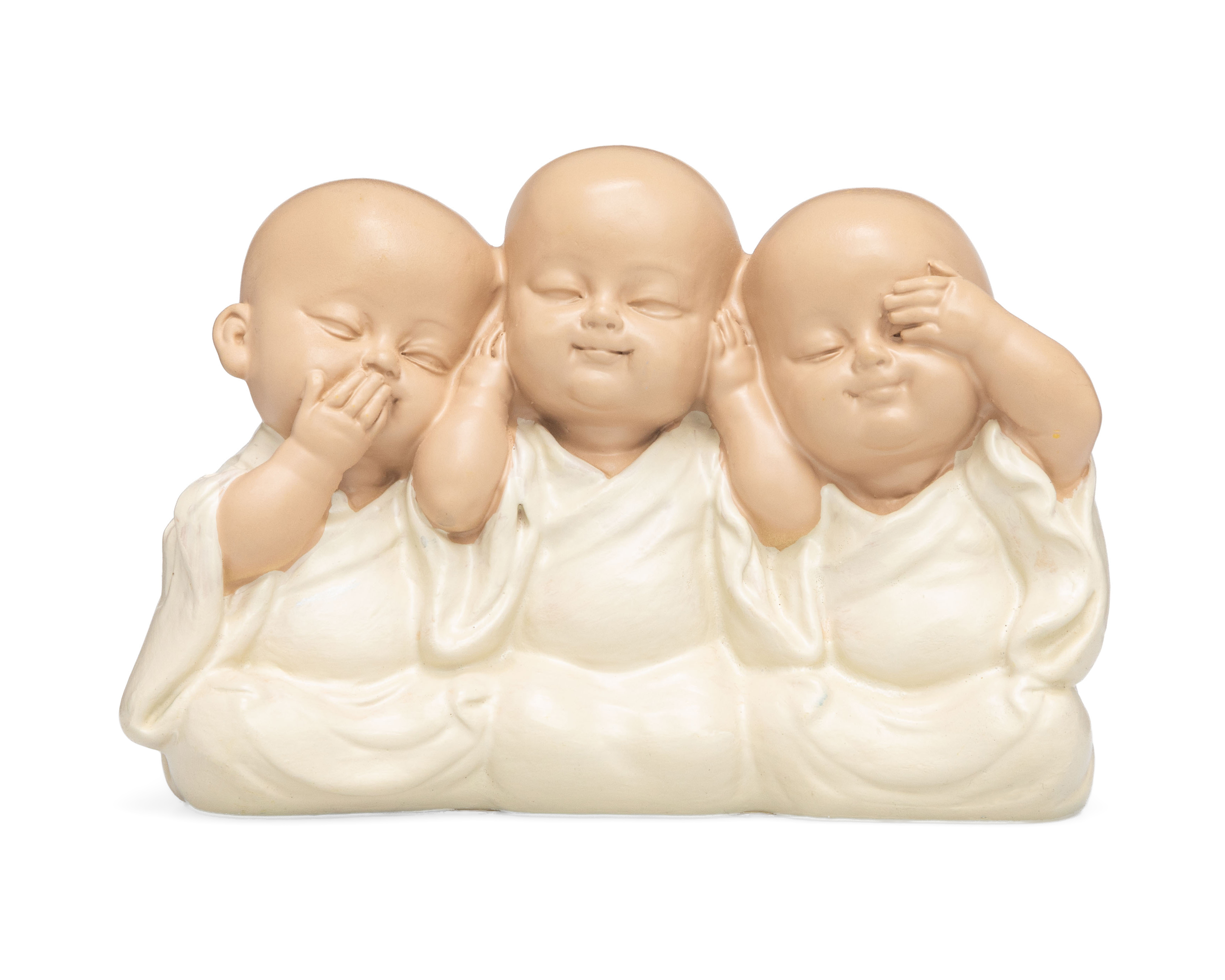 Escultura de Monjes Budistas Rajani de Cerámica