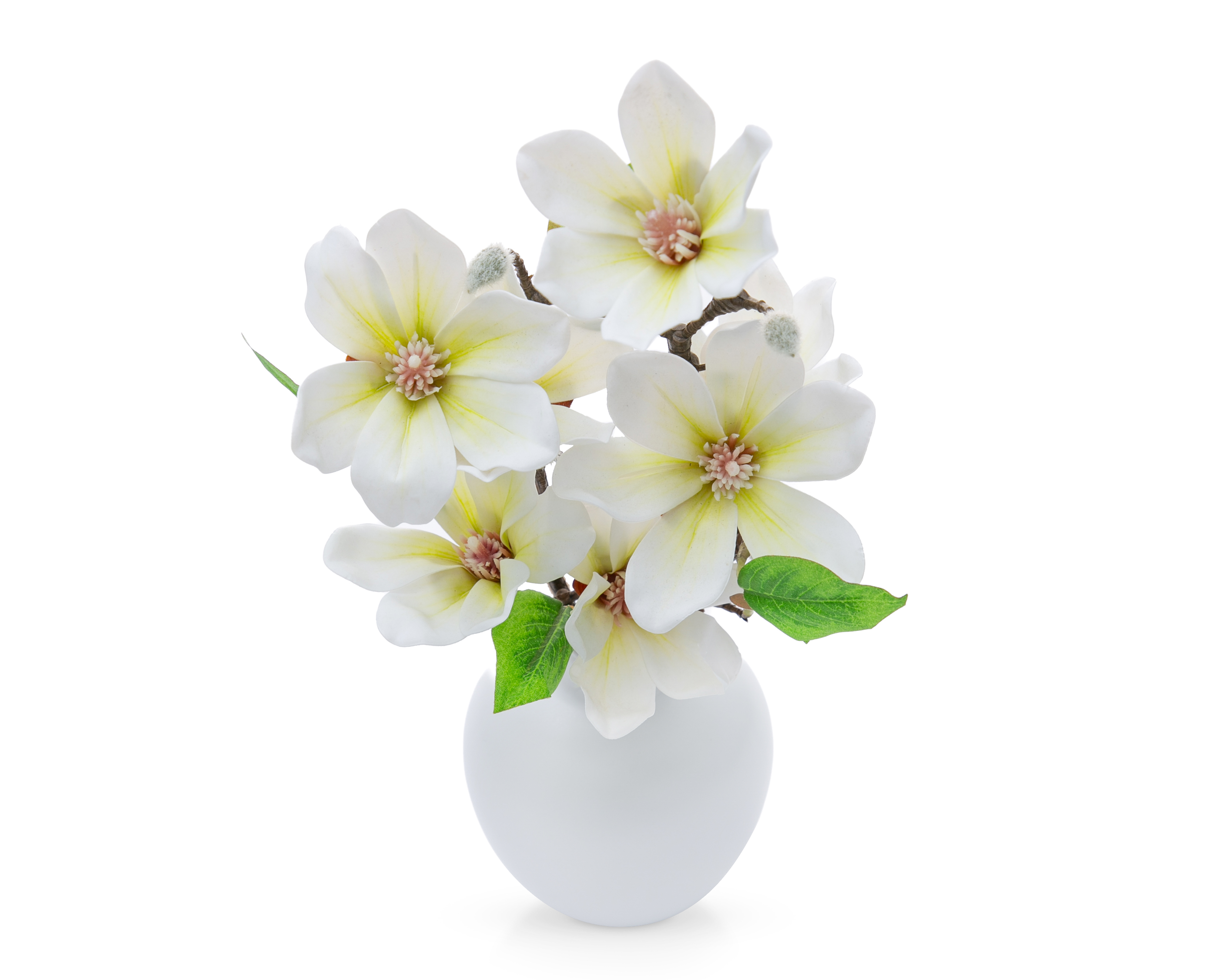 Foto 3 pulgar | Foto 2 | Magnolias Artificiales con Florero Starhaus 36 cm