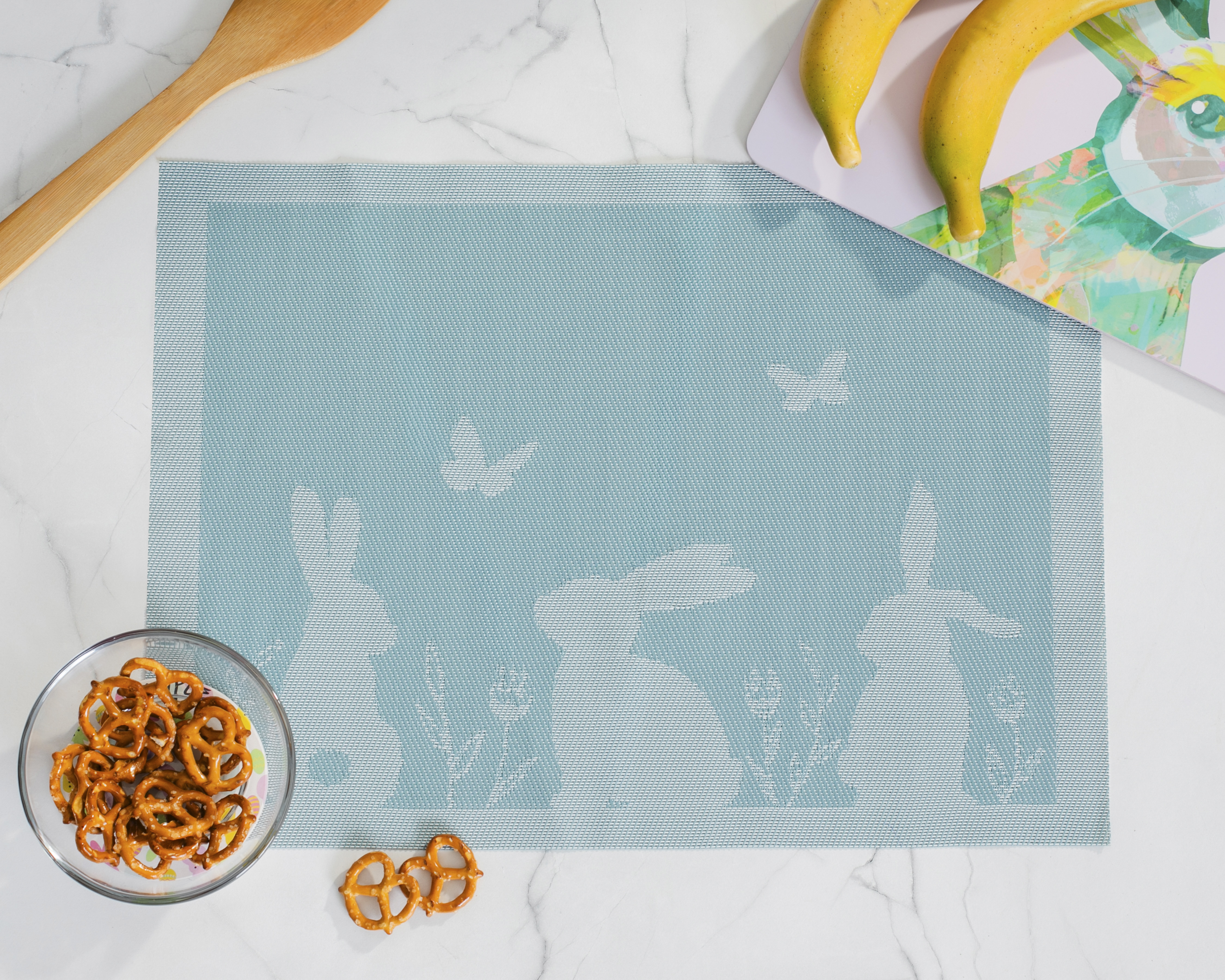 Mantel Individual Starhaus Bunny Azul 4 Piezas