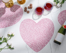 Mantel Individual Starhaus Amour Rosa 4 Piezas