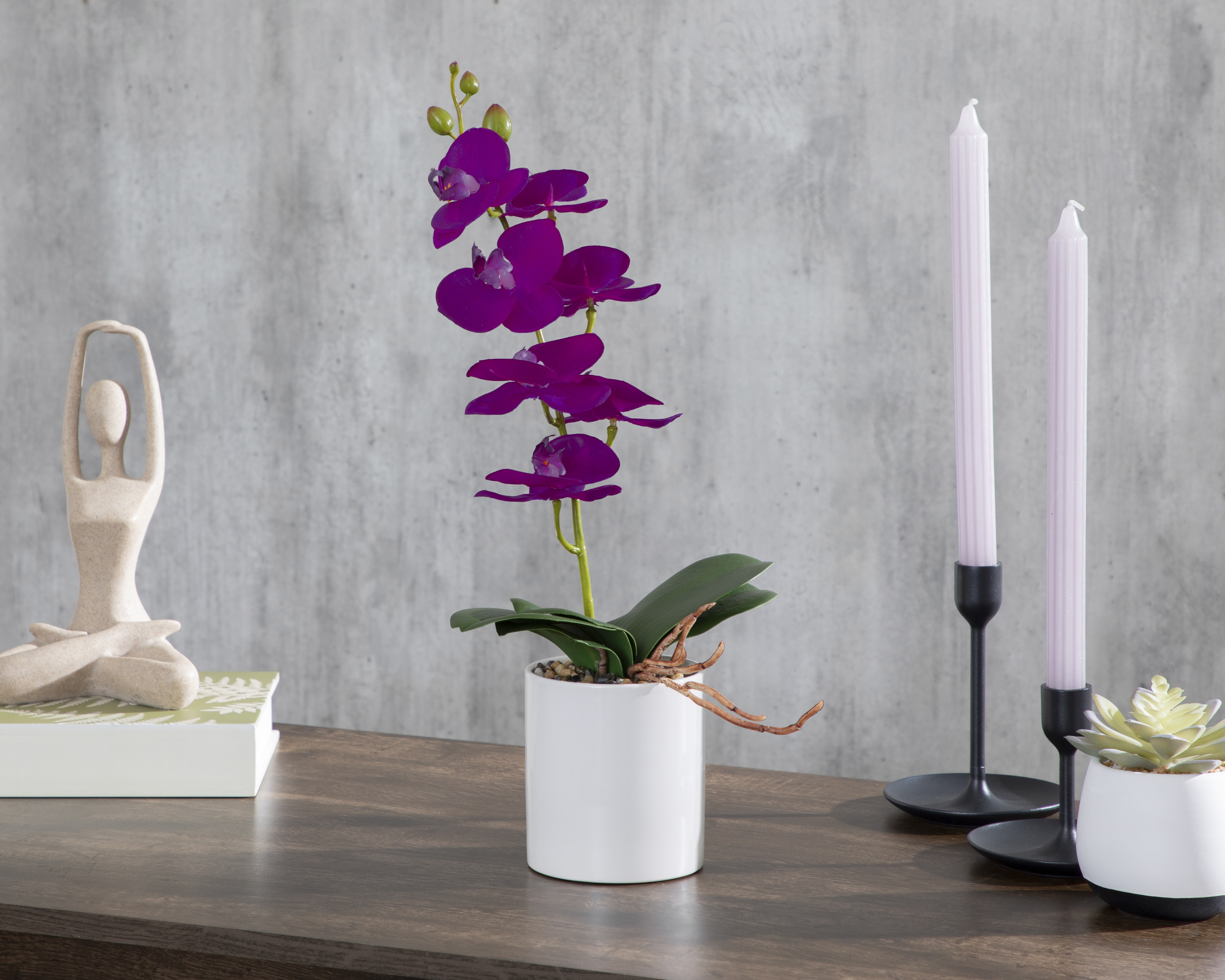 Foto 5 pulgar | Foto 4 | Orquídea Artificial con Maceta Starhaus 47 cm