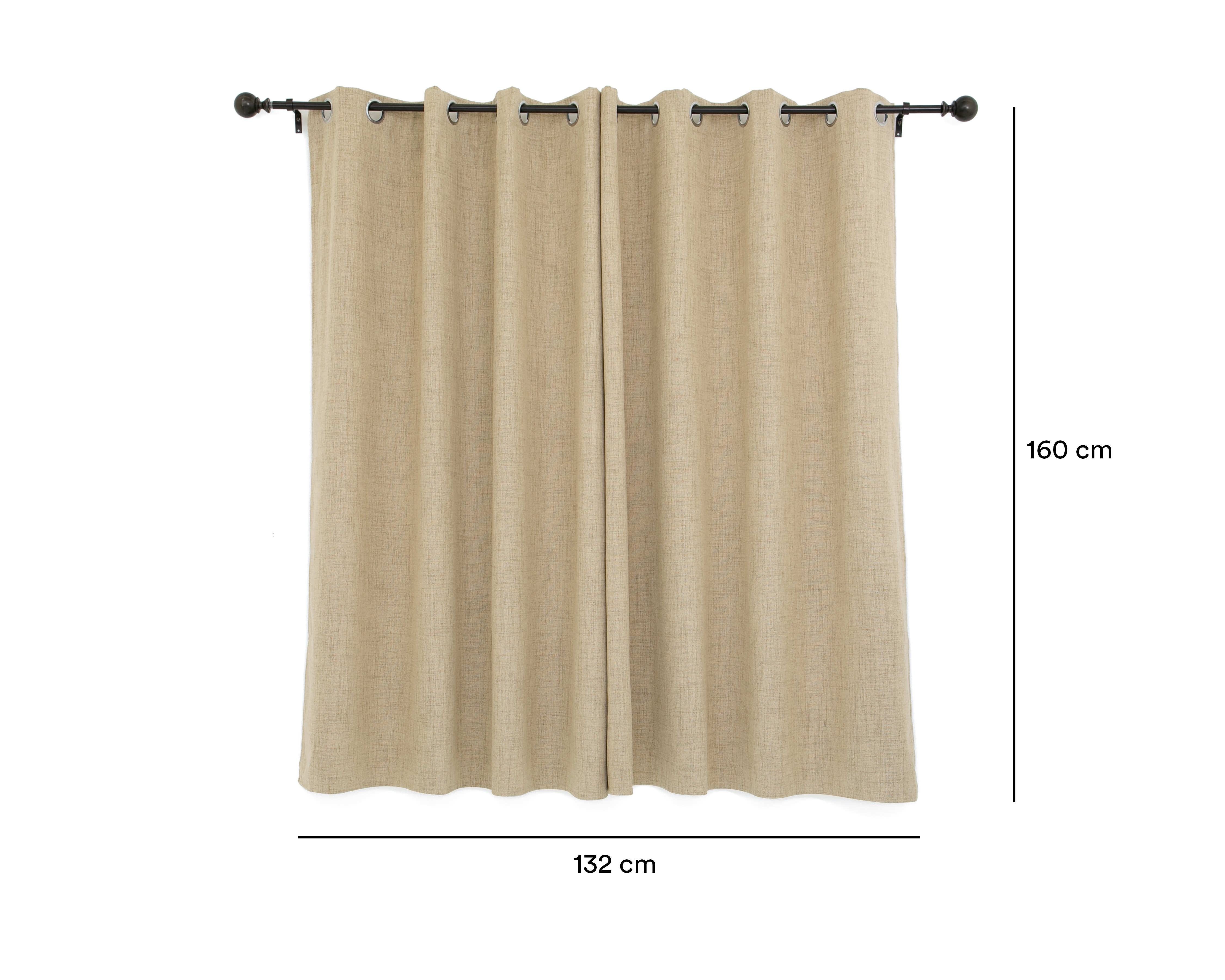 Foto 6 pulgar | Foto 5 | Cortina Mapple 132 x 160 cm Beige