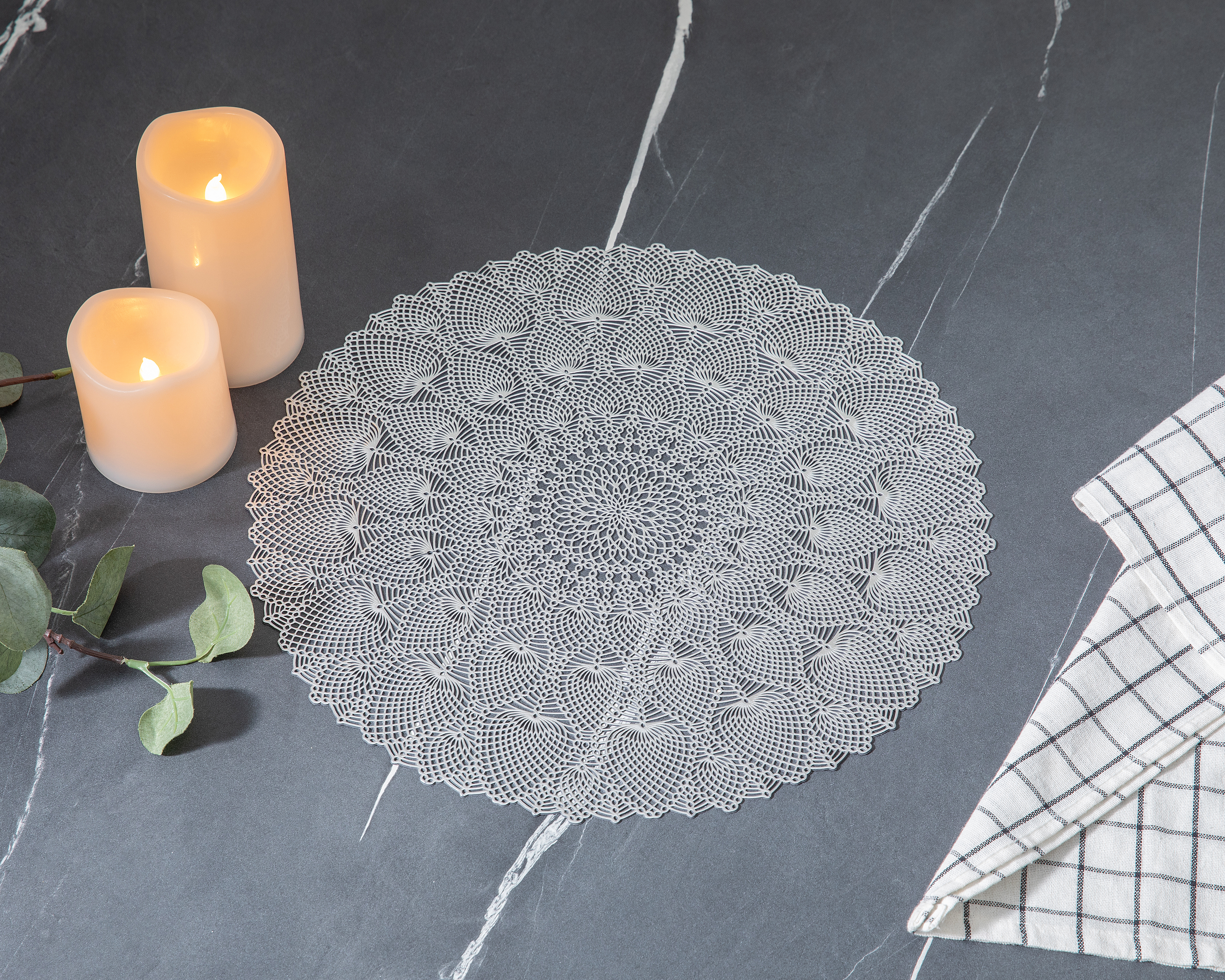 Mantel Individual Starhaus Azahar Plateado 4 Piezas
