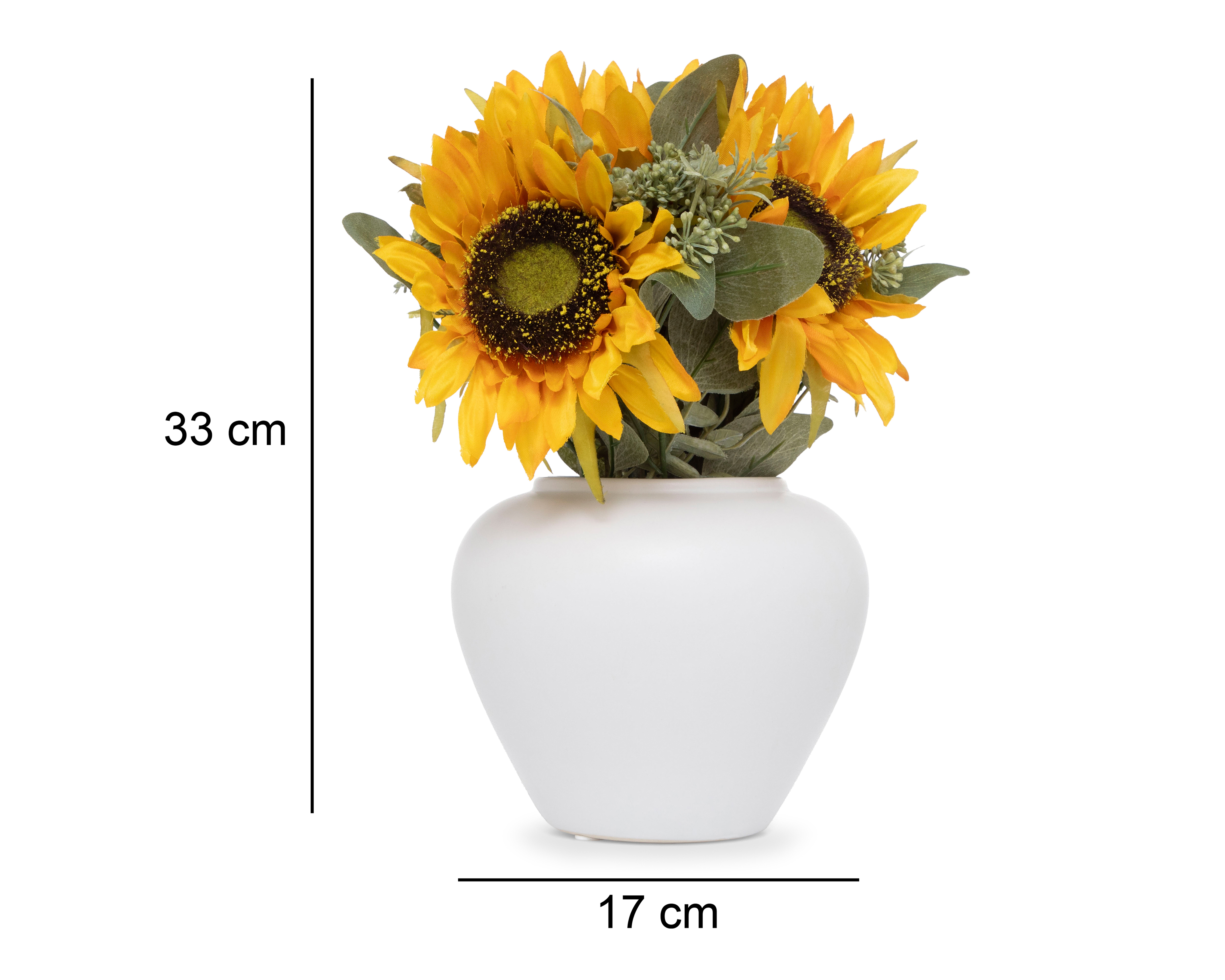Foto 6 pulgar | Foto 5 | Girasoles Artificiales con Florero Starhaus 33 cm
