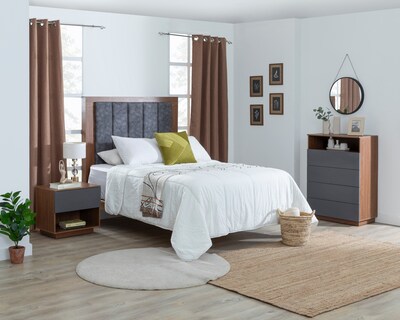 Foto 6 | Foto 6 | Cabecera Milo Matrimonial Nogal/Gris