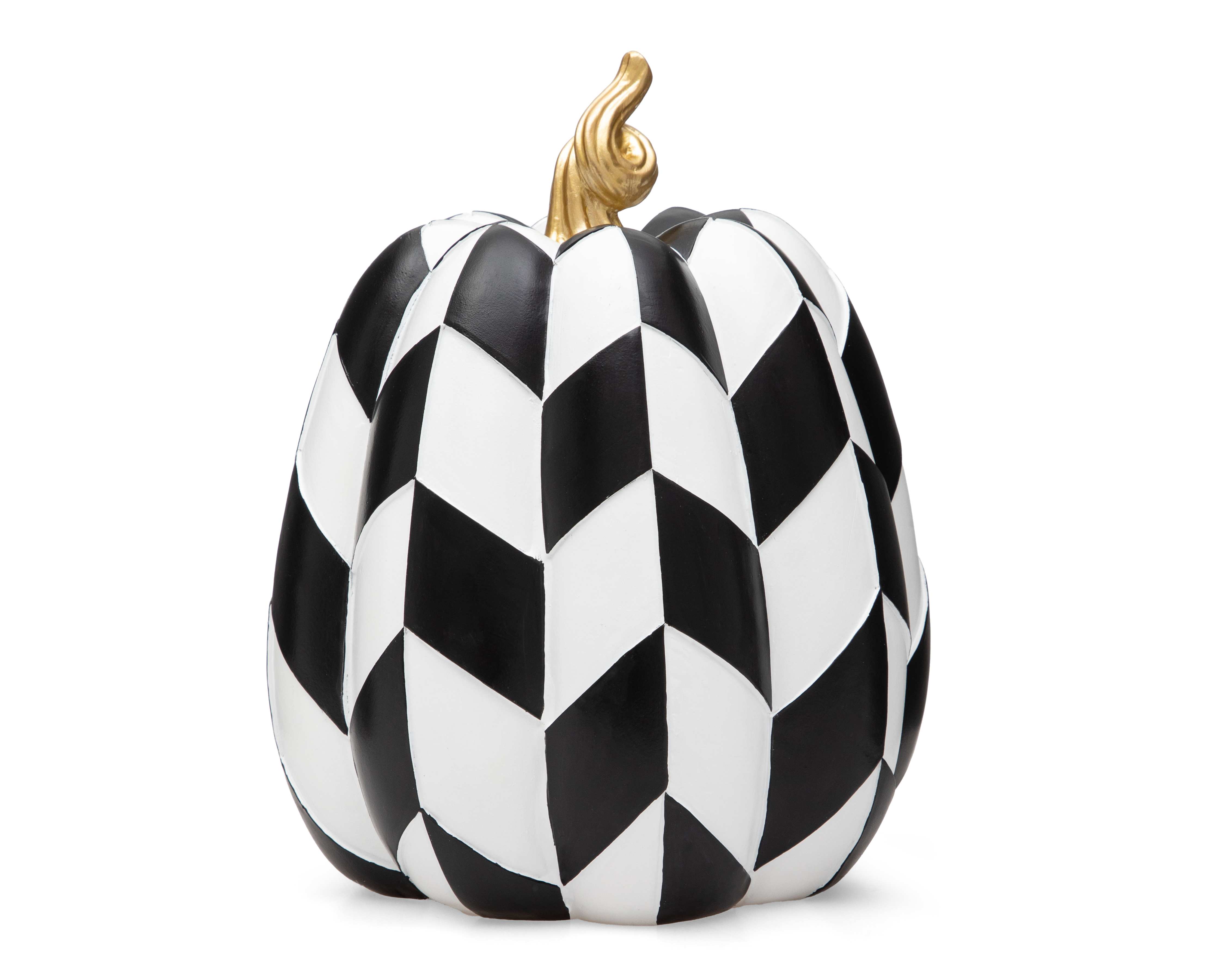 Escultura de Calabaza de Halloween Checkered de Cerámica