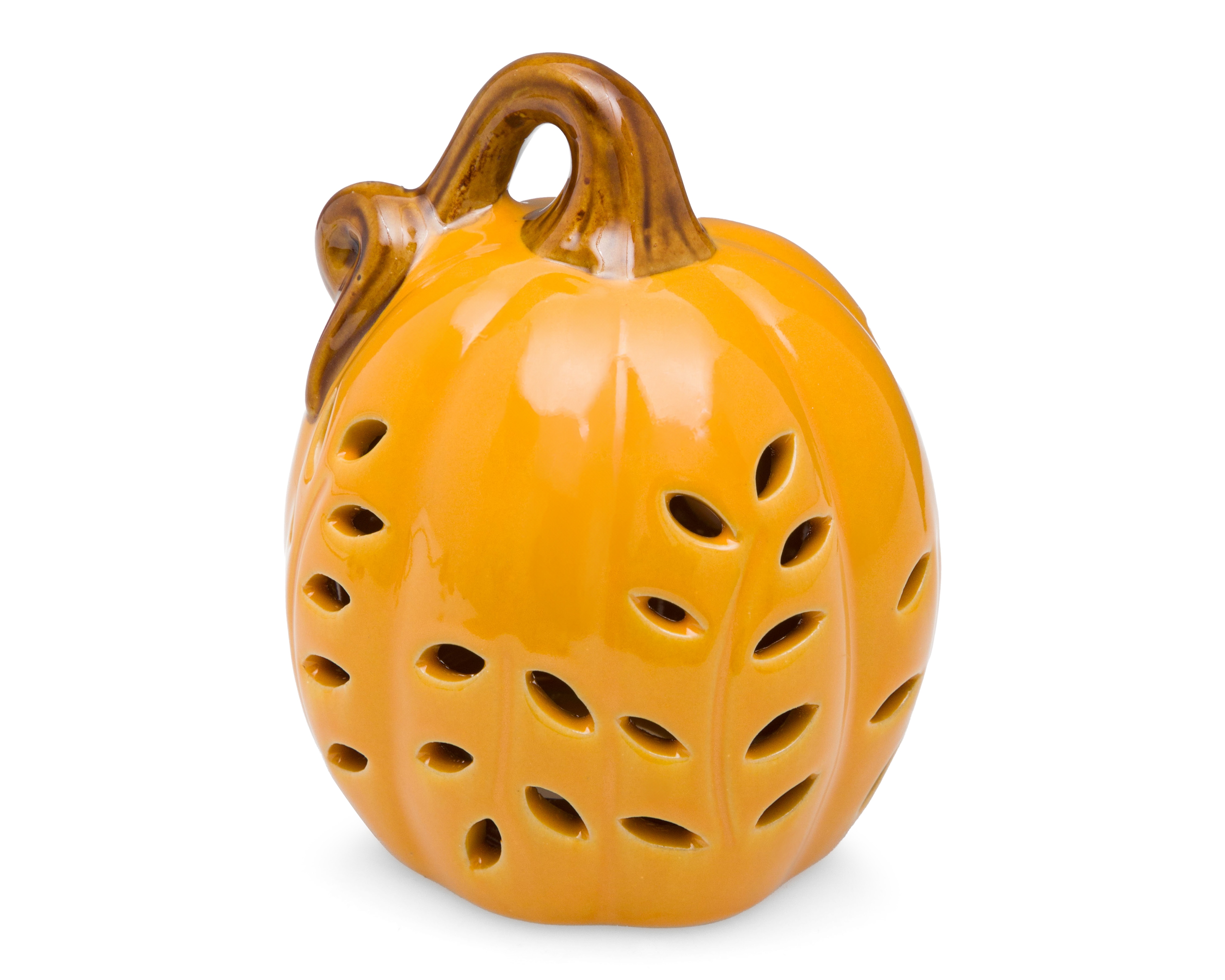 Escultura de Calabaza Floral L de Cerámica