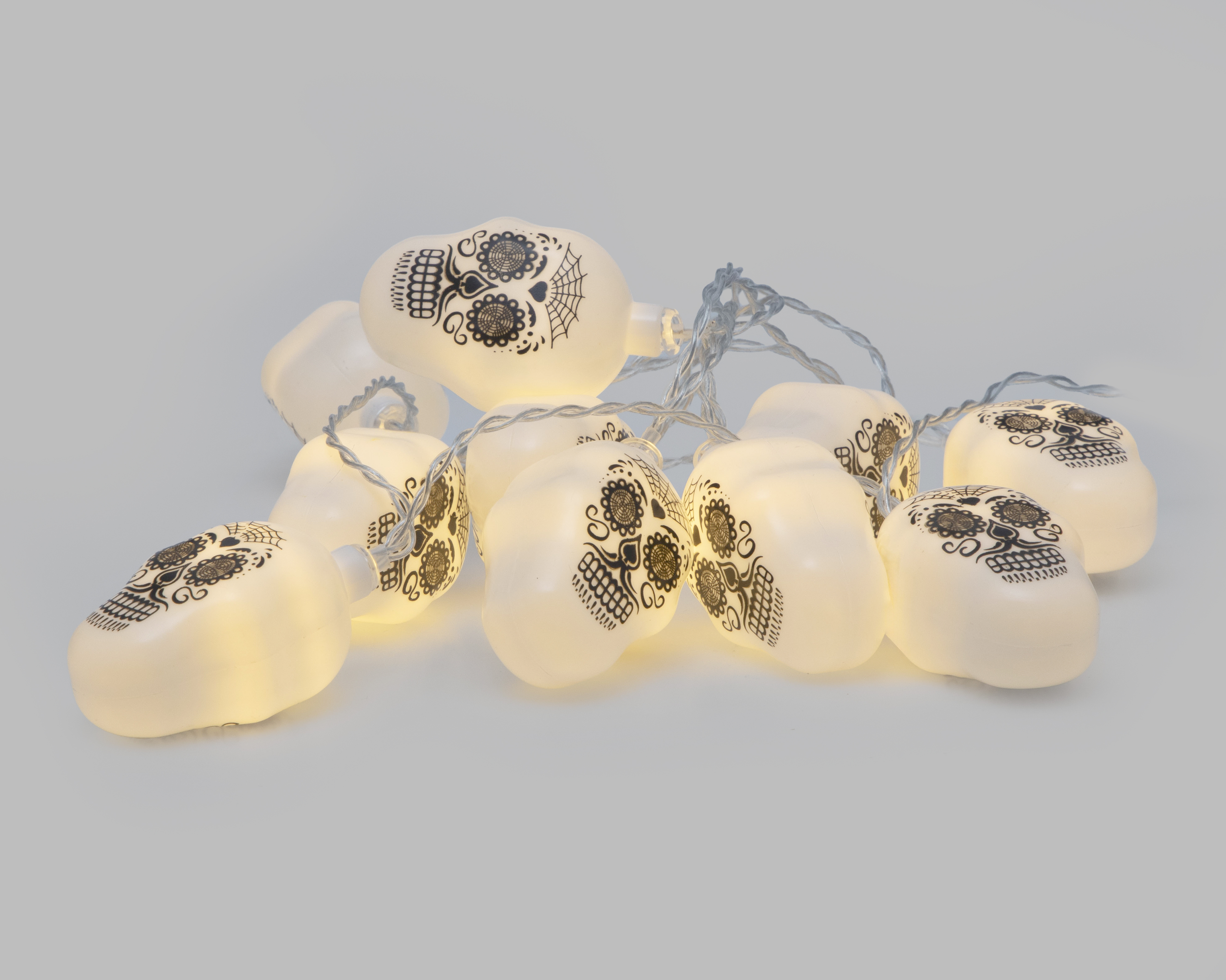 Foto 4 pulgar | Foto 3 | Luces Decorativas del Día de Muertos Skull 10 Luces Cálidas