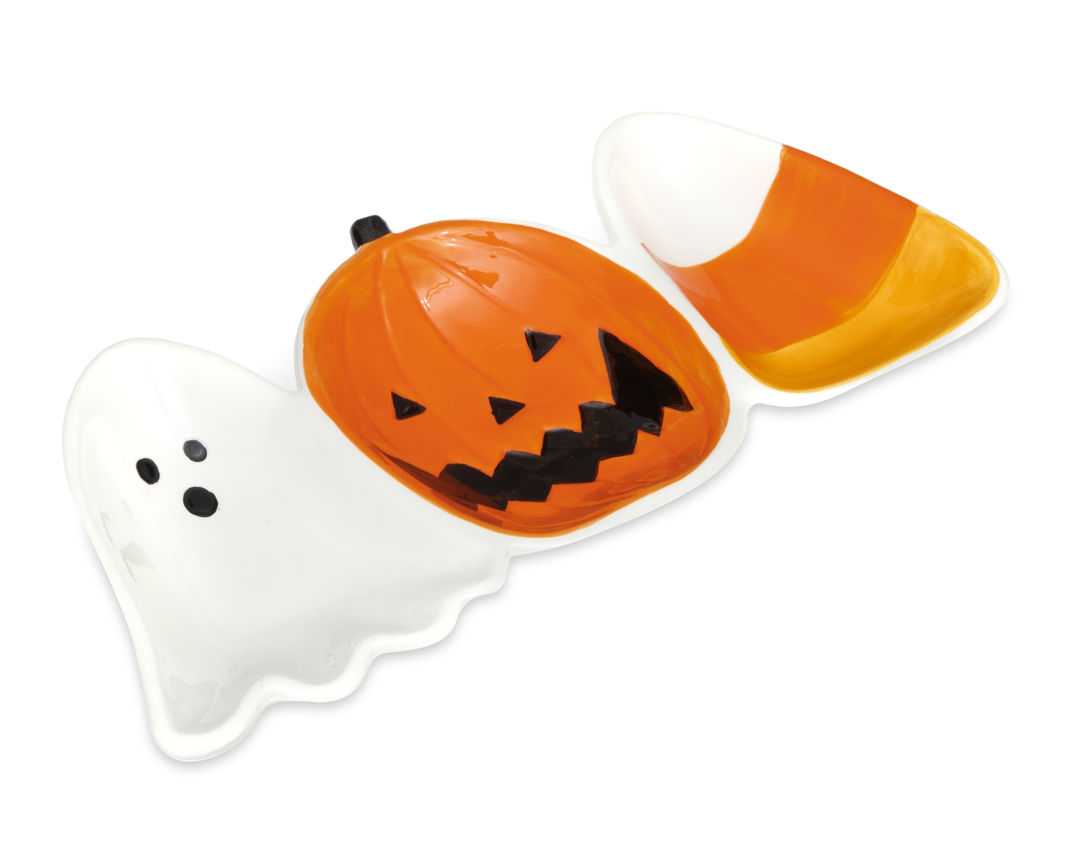 Charola Decorativa de Halloween Candy Corn de Cerámica