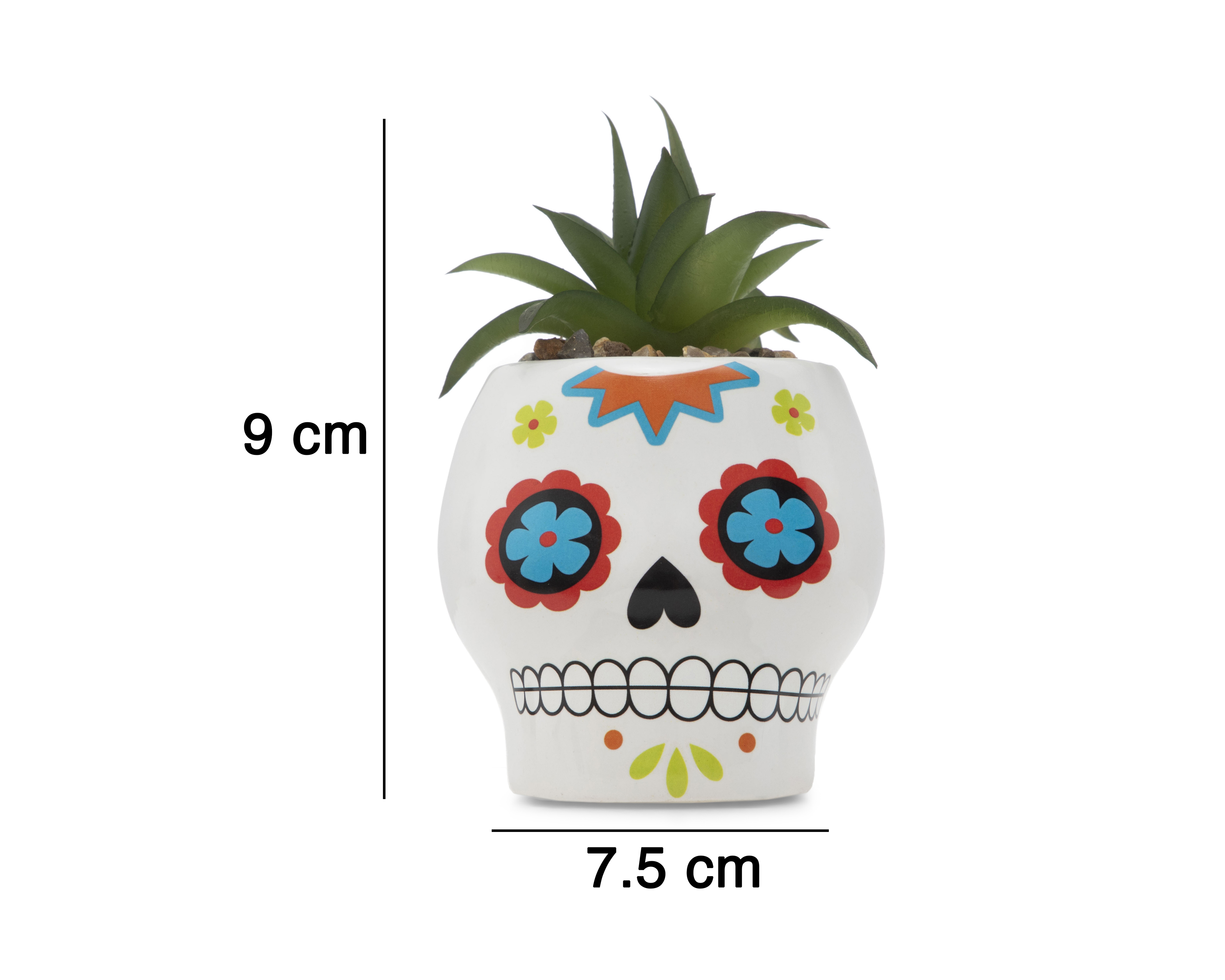 Foto 5 | Foto 5 | Suculenta Artificial con Maceta Día de Muertos Starhaus 9 cm