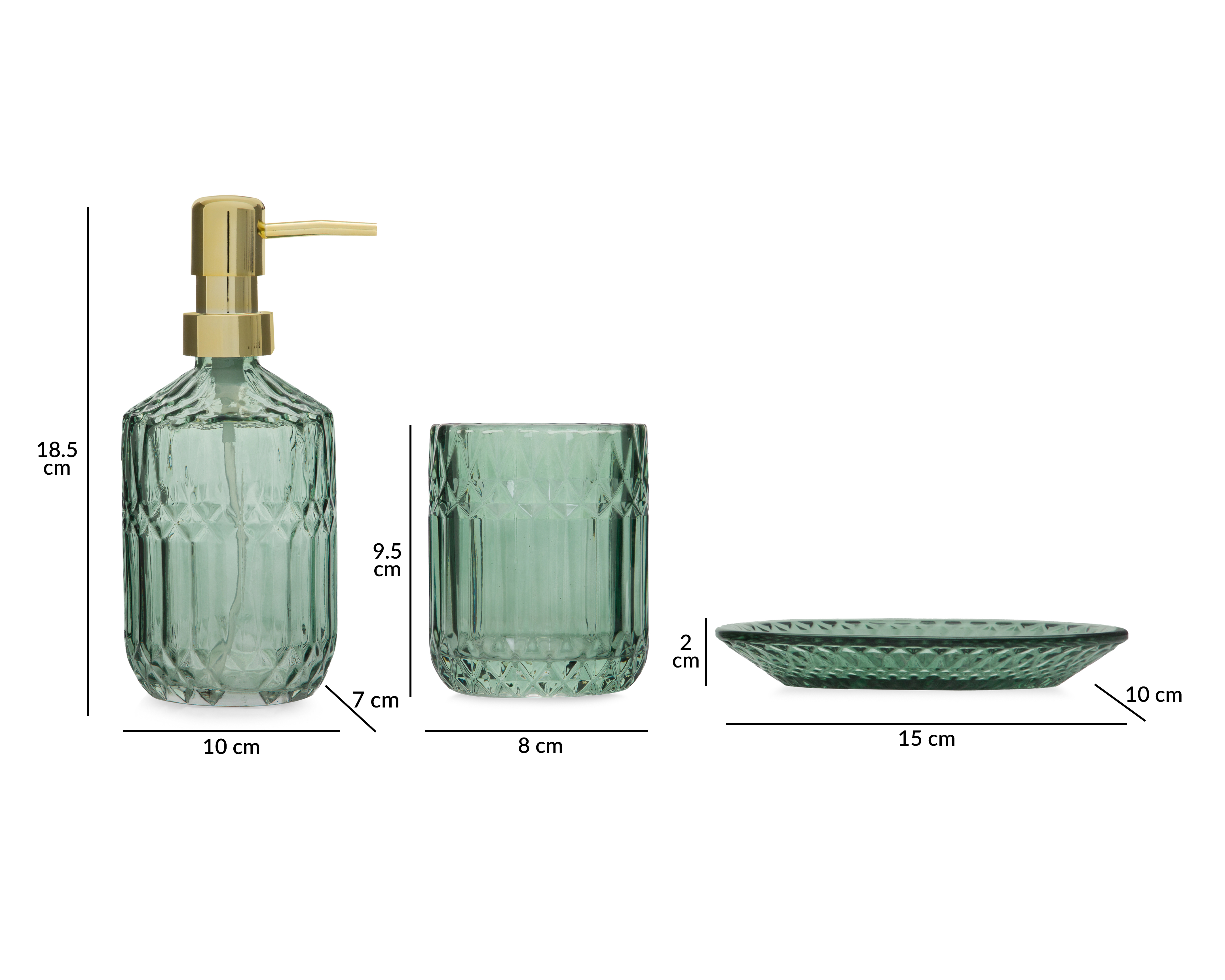 Foto 7 | Foto 7 | Accesorios para Baño Starhaus Verde 3 Piezas