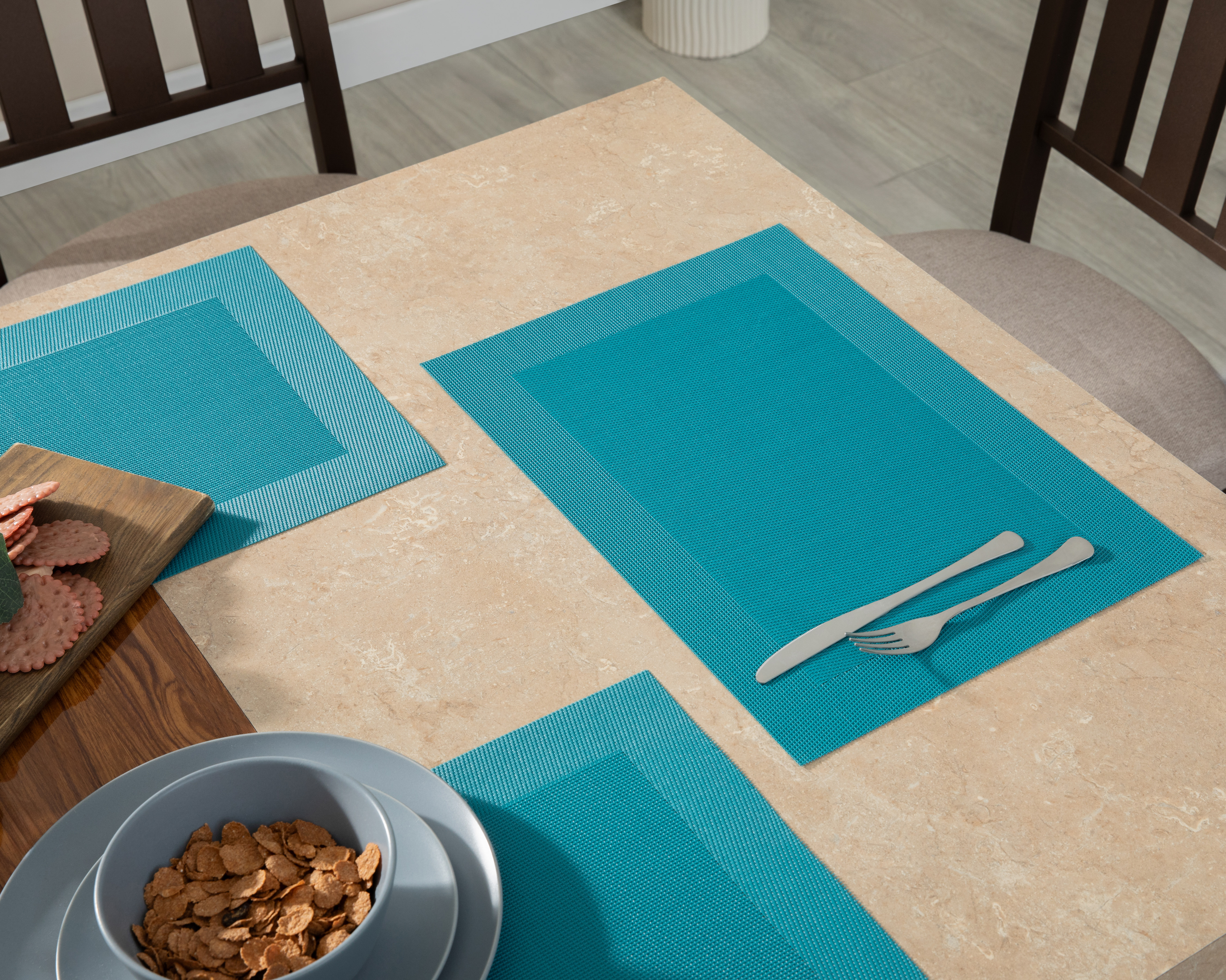 Mantel Individual Azul Starhaus Aqua 4 Piezas