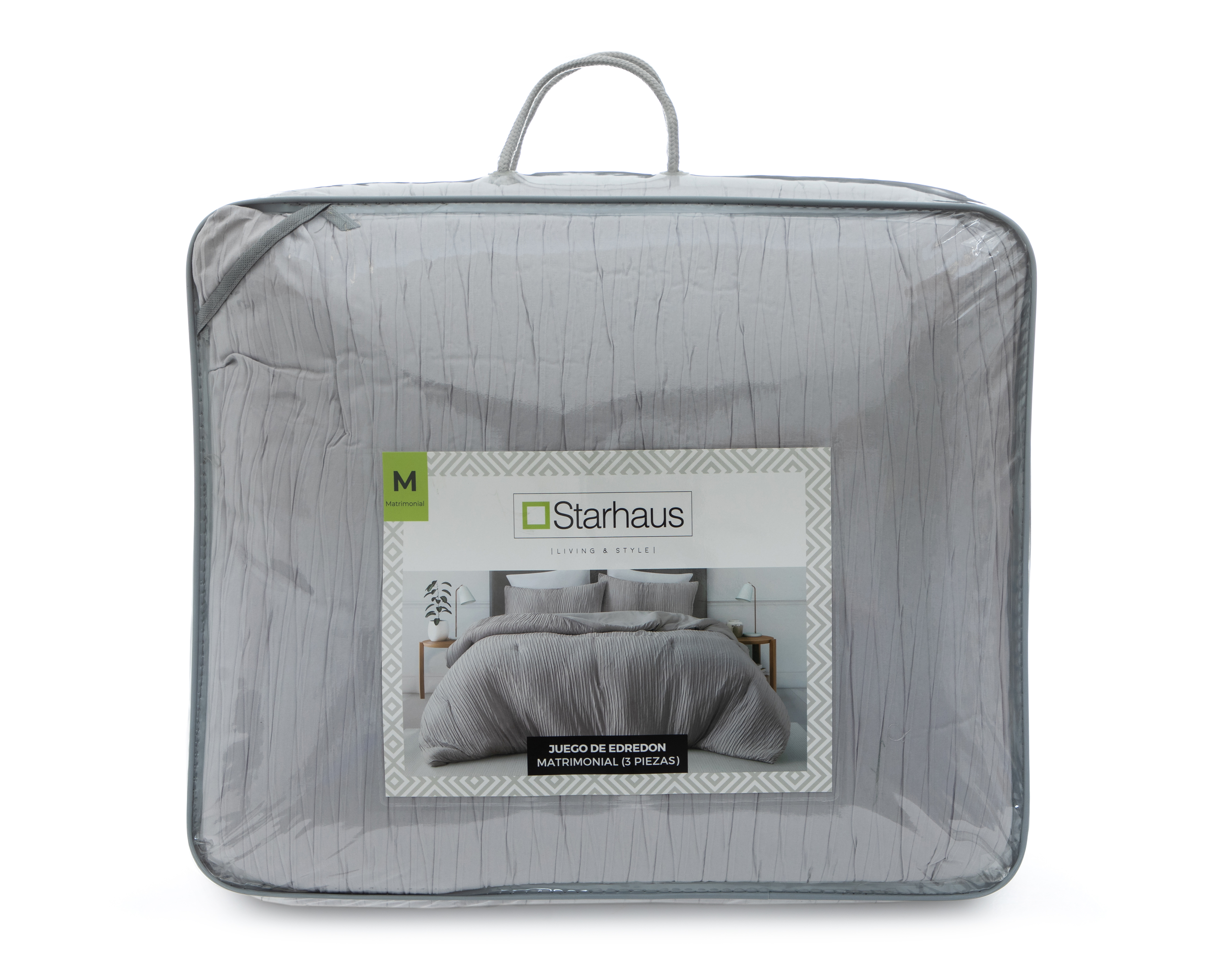 Foto 4 | Foto 4 | Edredón Matrimonial con Fundas para Almohada Starhaus Mayla Gris 3 Piezas