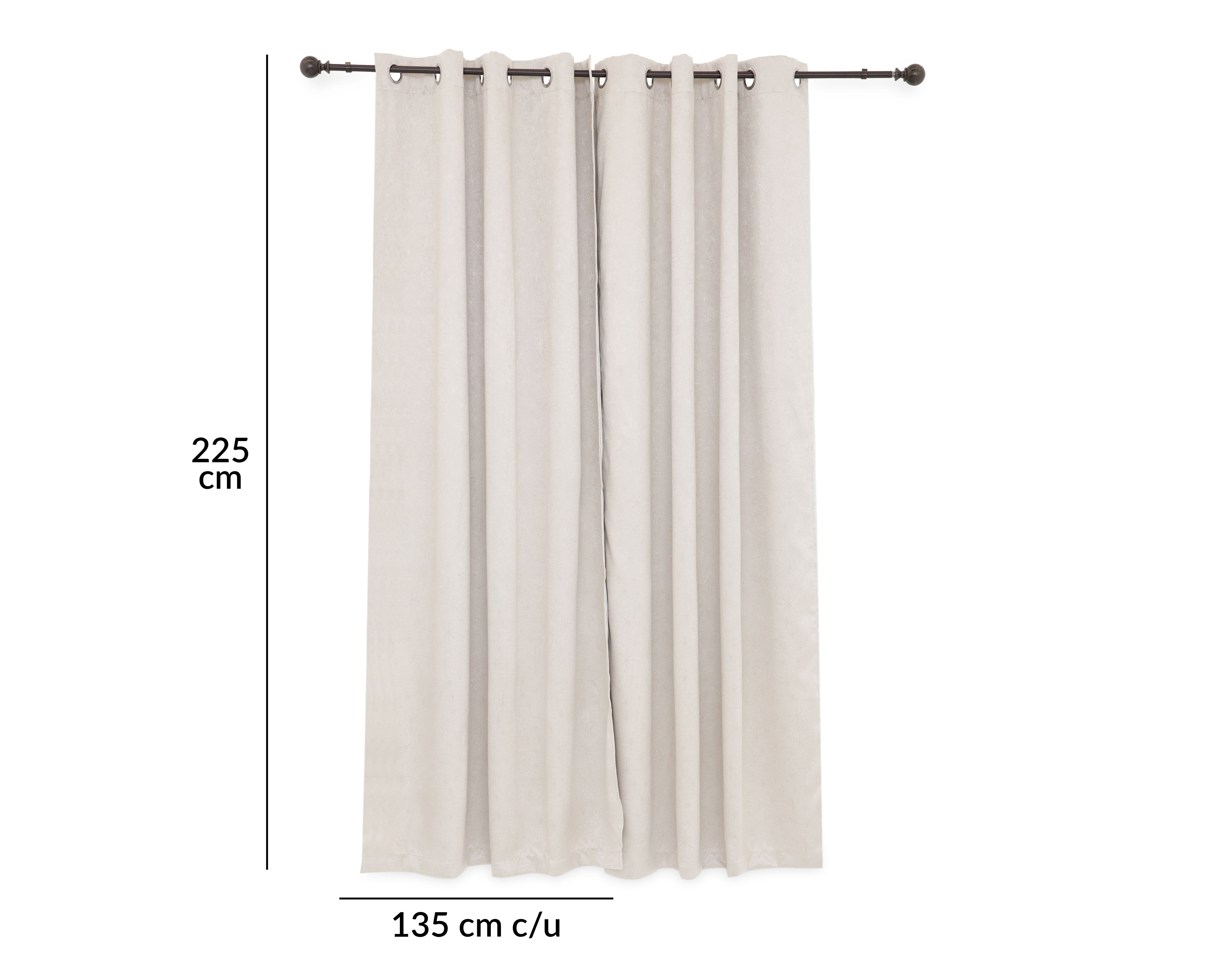 Foto 5 | Foto 5 | Cortina Lamont 135 x 225 cm Hueso