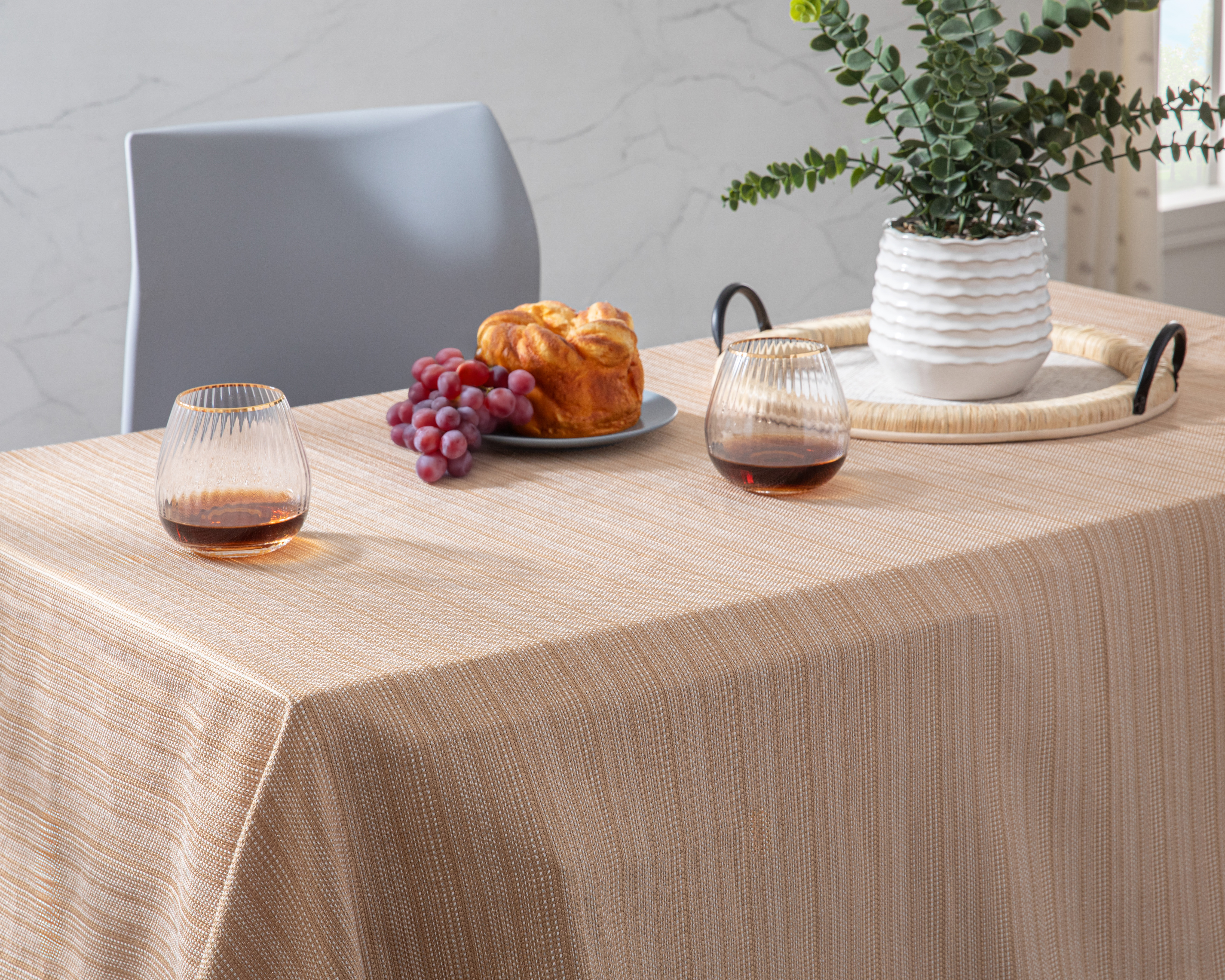 Mantel para Mesa Beige Starhaus Sofia 180 x 140 cm