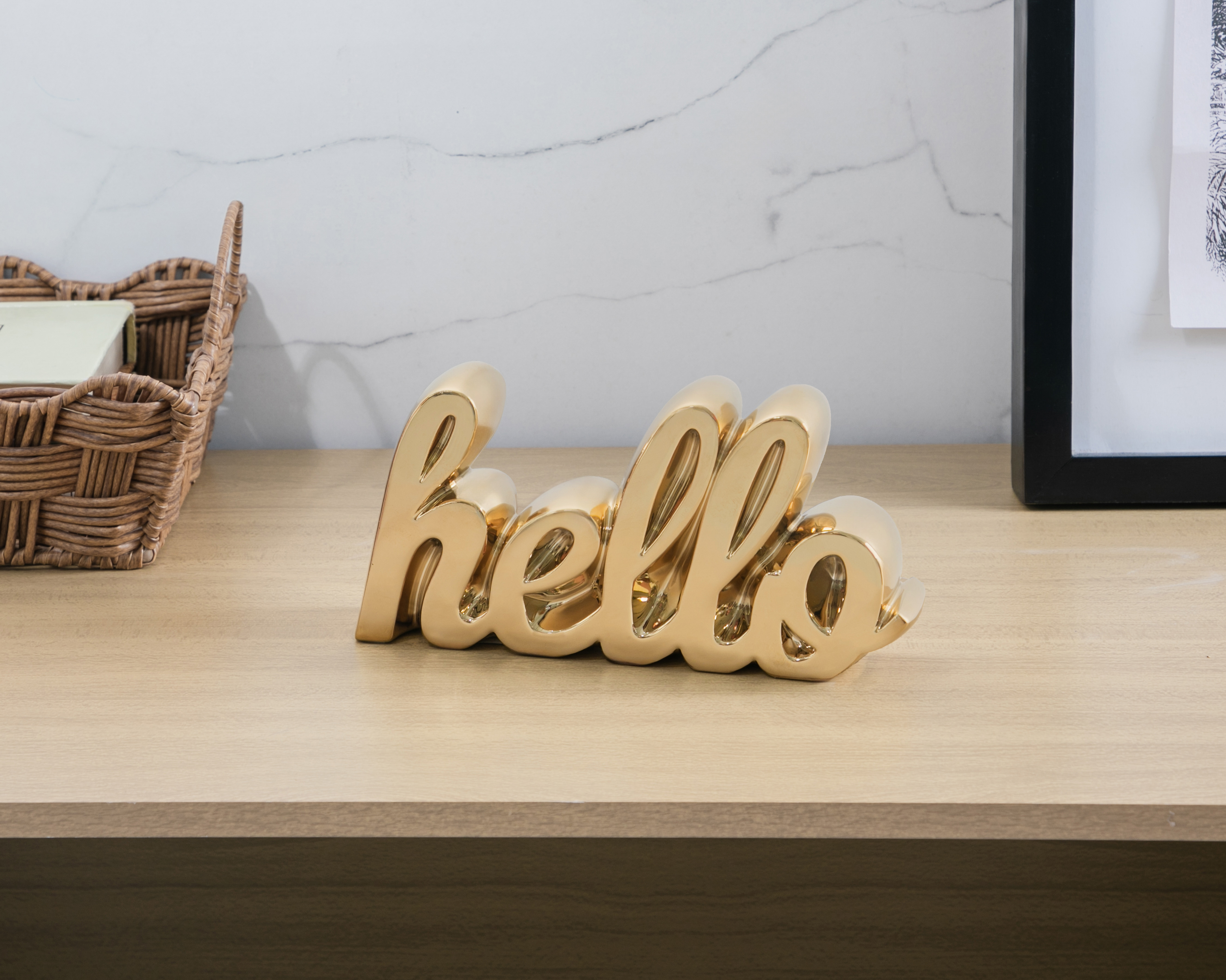 Foto 5 pulgar | Foto 4 | Letrero Hello Gold de Cerámica