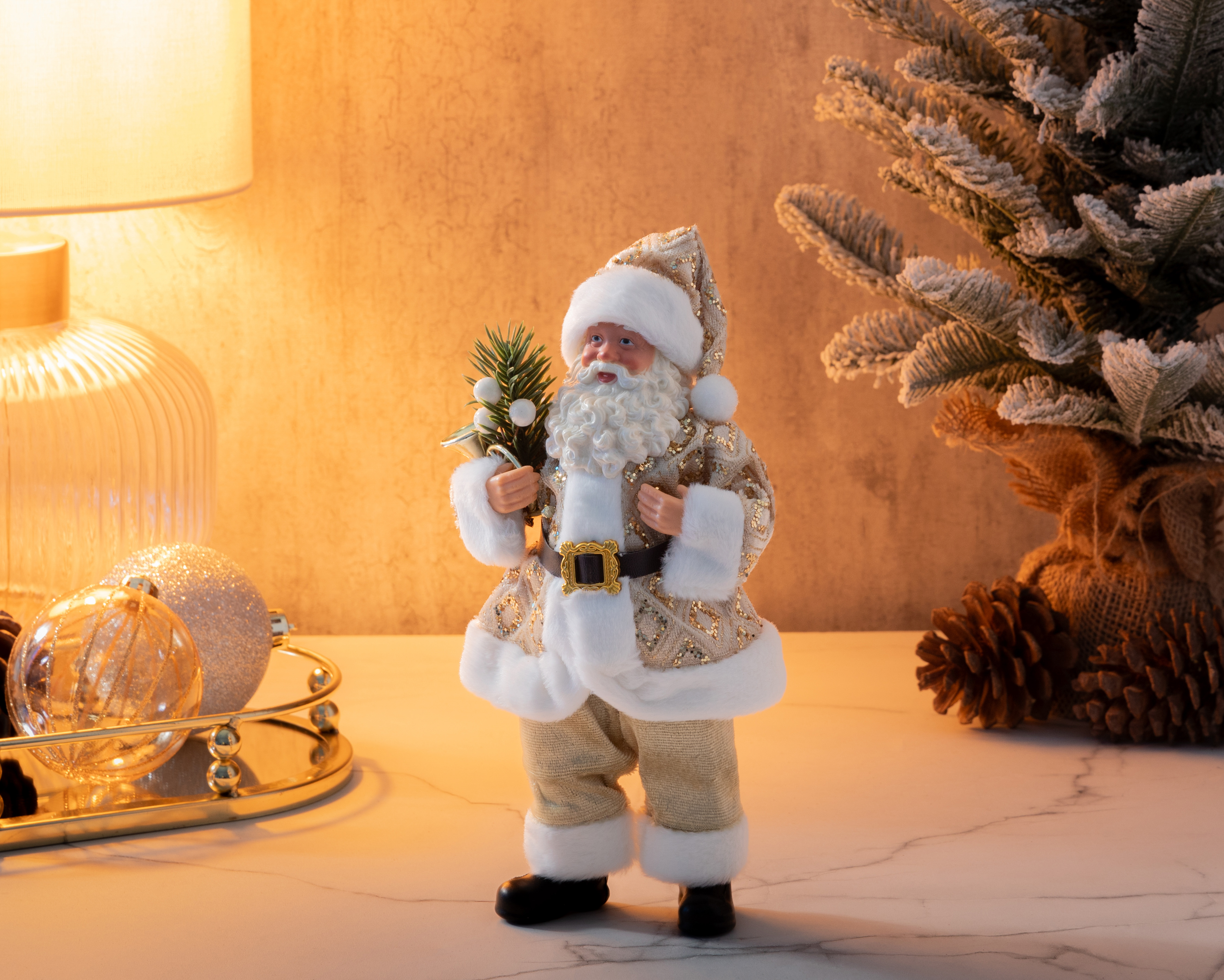 Foto 6 pulgar | Foto 5 | Figura Decorativa de Santa Claus Navideña Golden Claus de Plástico