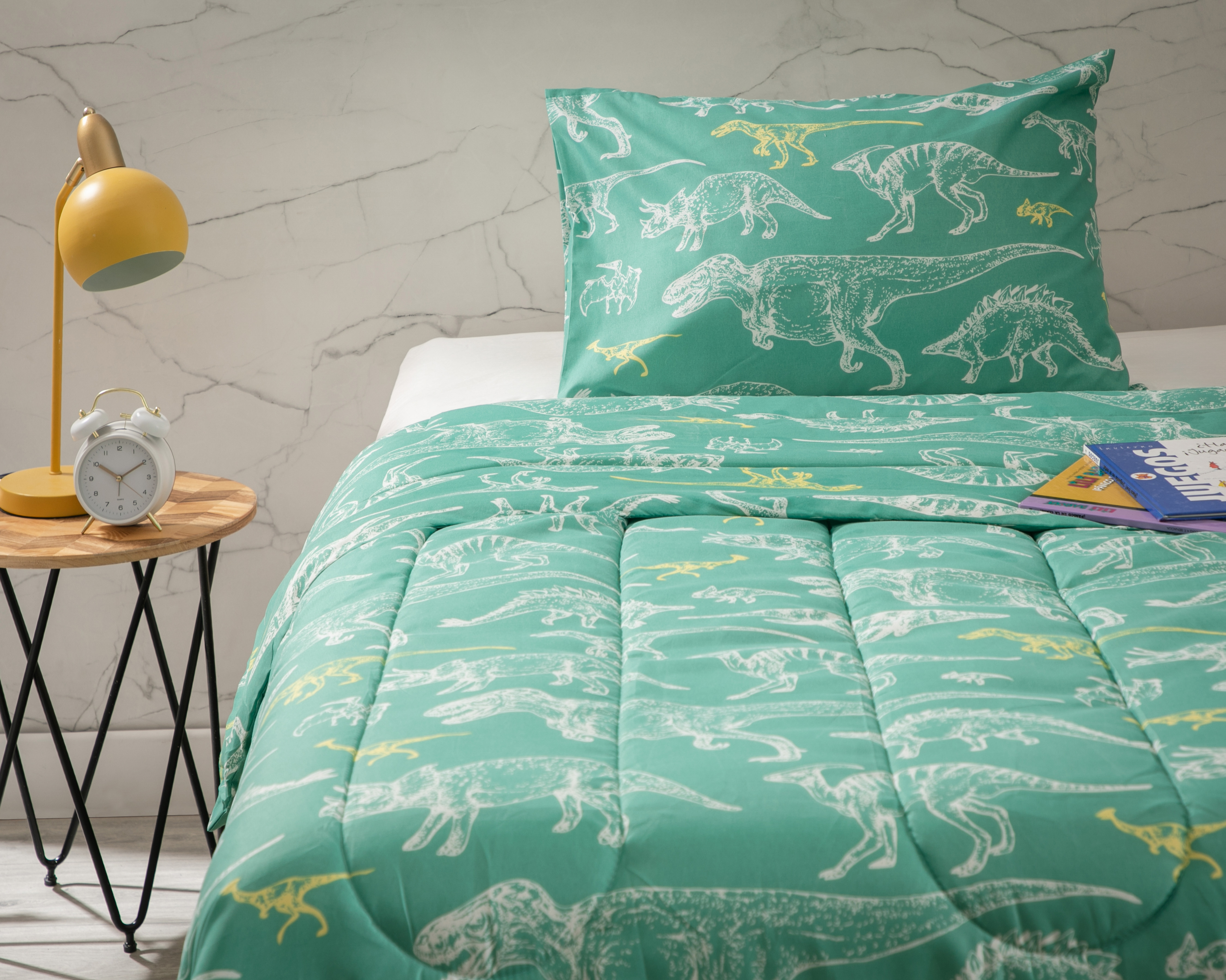 Edredón Individual con Funda para Almohada Starhaus Yeno Dinosaurios 2 Piezas