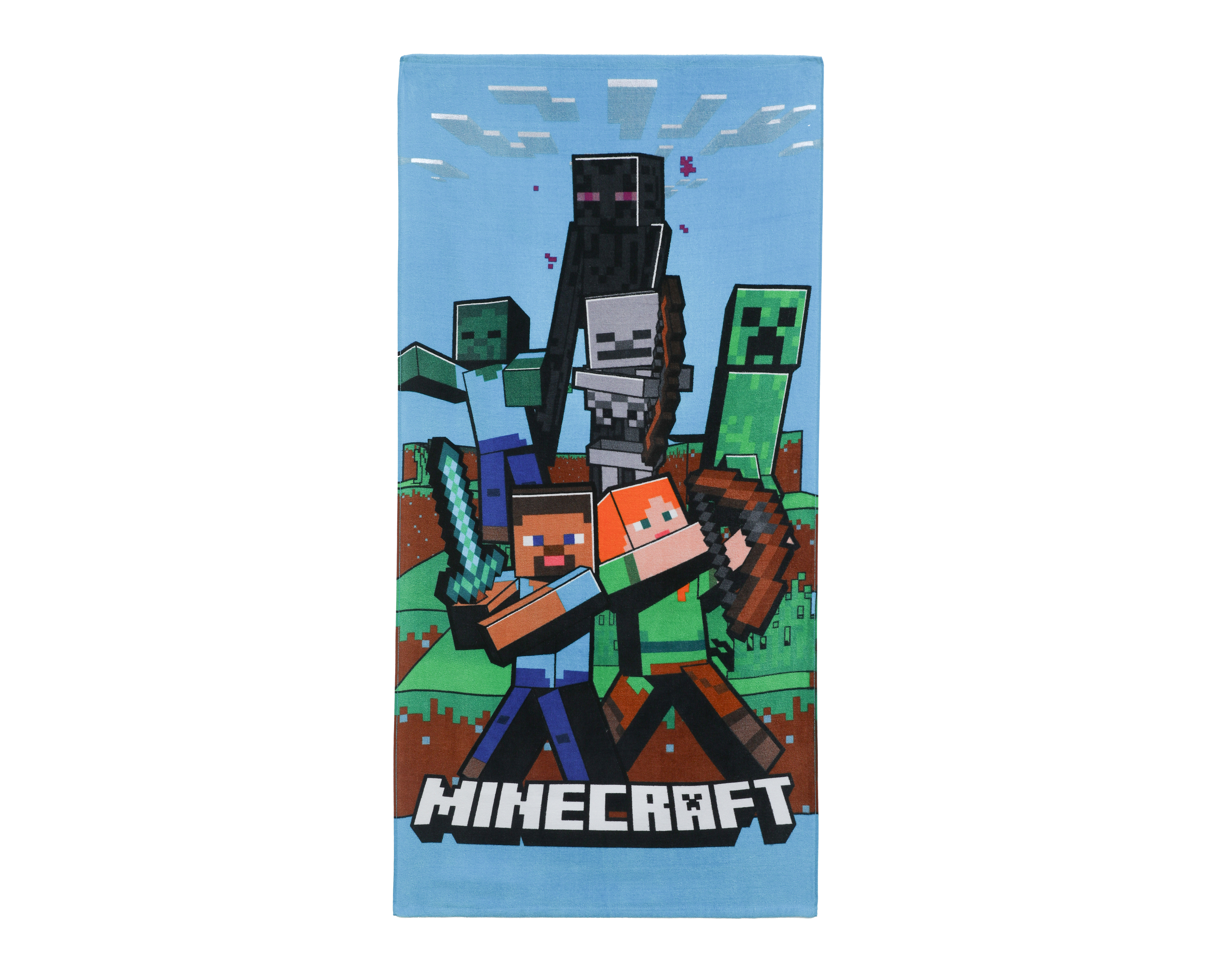 Foto 2 pulgar | Foto 1 | Toalla de Baño Minecraft Estampada