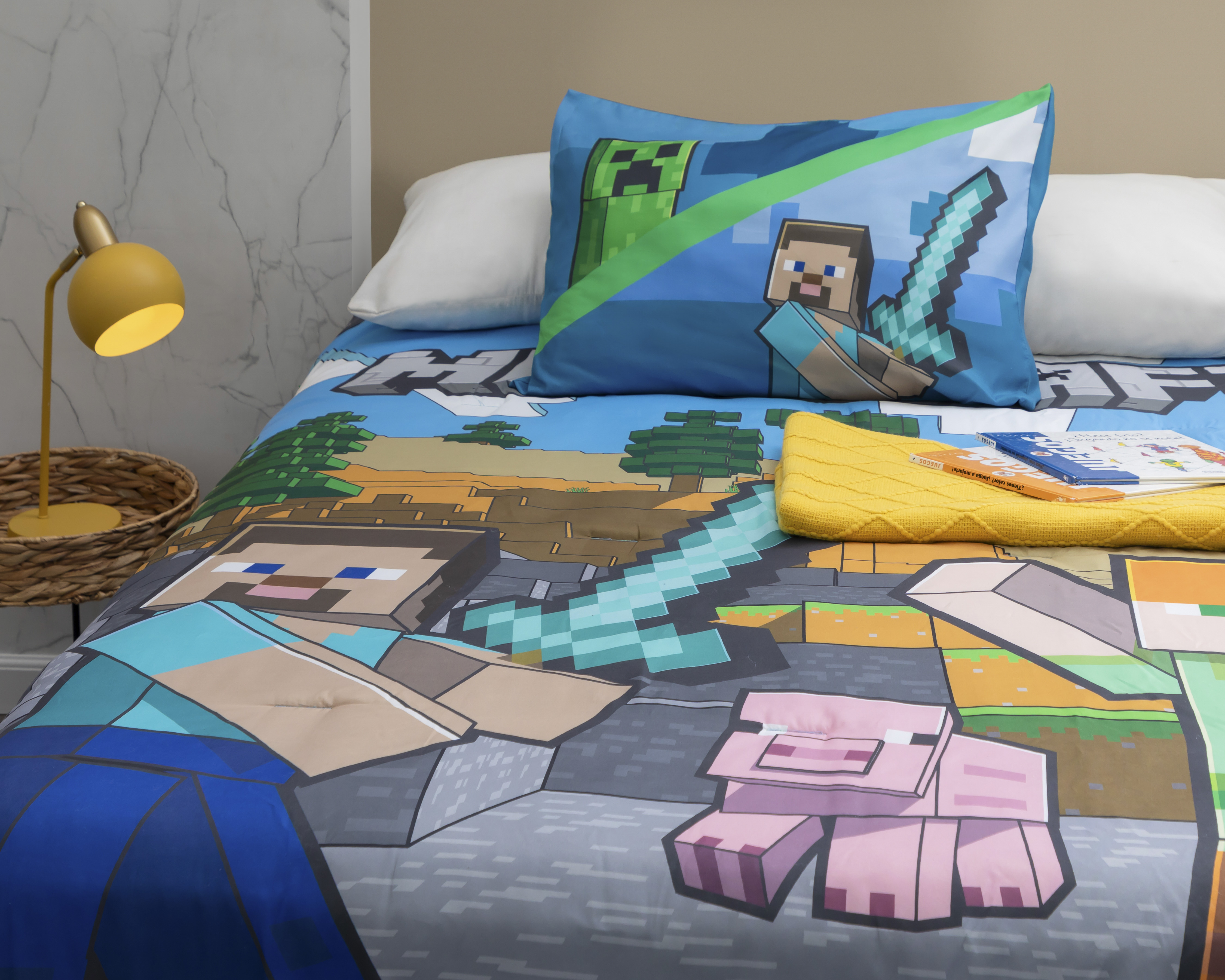 Edredón Individual Minecraft Estampado