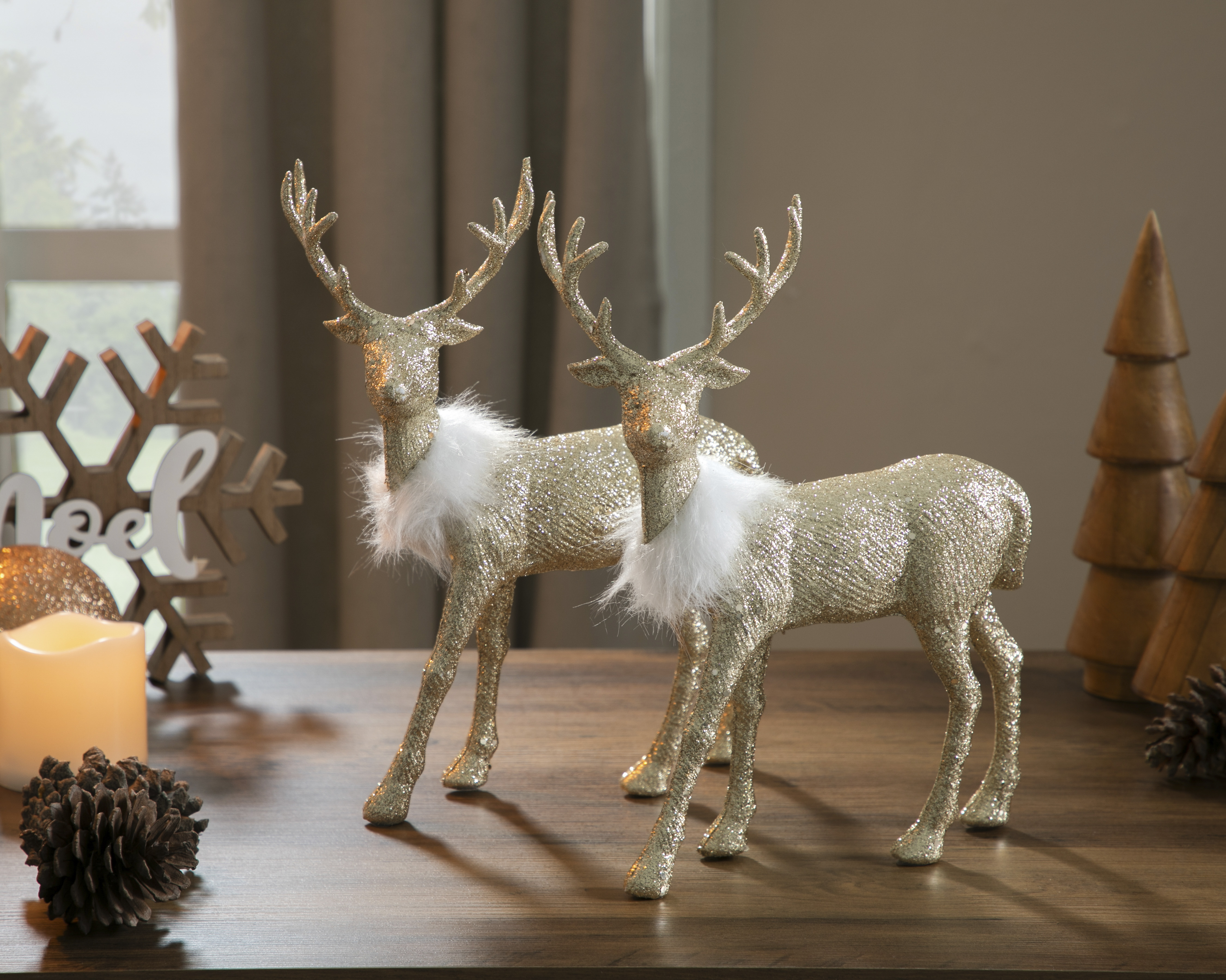 Foto 7 pulgar | Foto 6 | Figura Decorativa de Reno Navideño Dashers de Plástico 2 Piezas