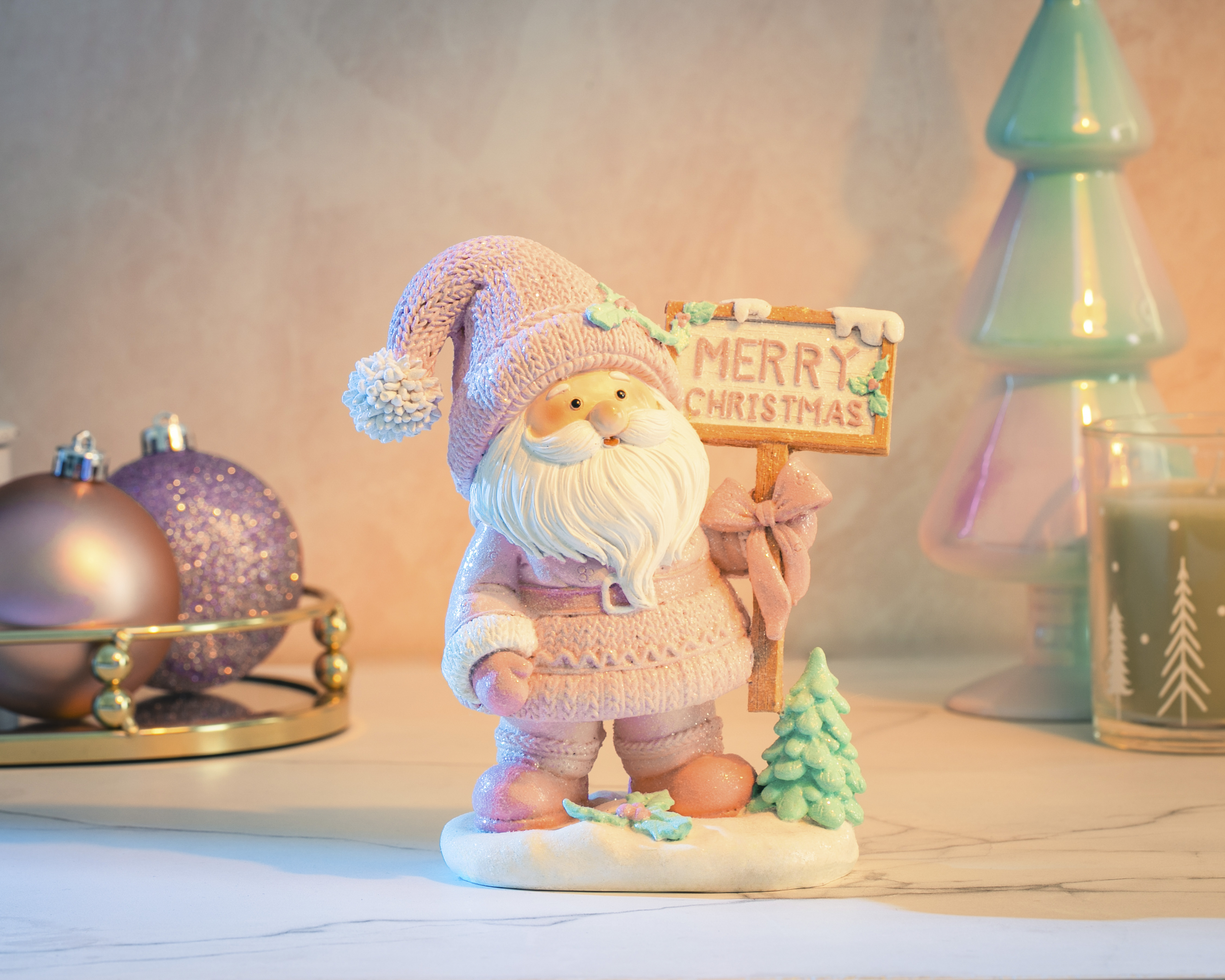 Foto 6 pulgar | Foto 5 | Figura Decorativa Santa de Navidad Merry Ginger de Poliresina