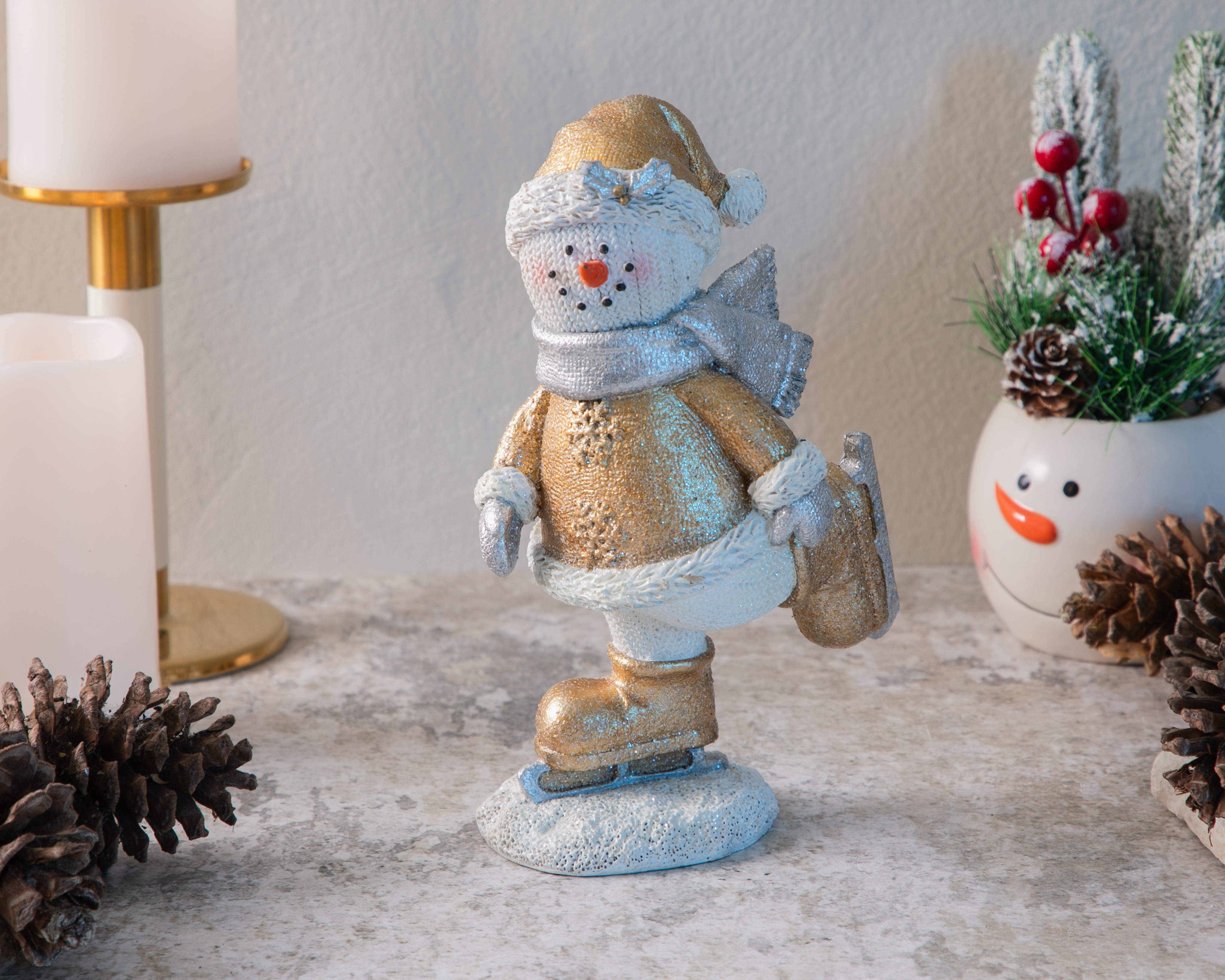 Foto 6 pulgar | Foto 5 | Figura Decorativa Muñeco de Nieve Navideño Patis de Poliresina