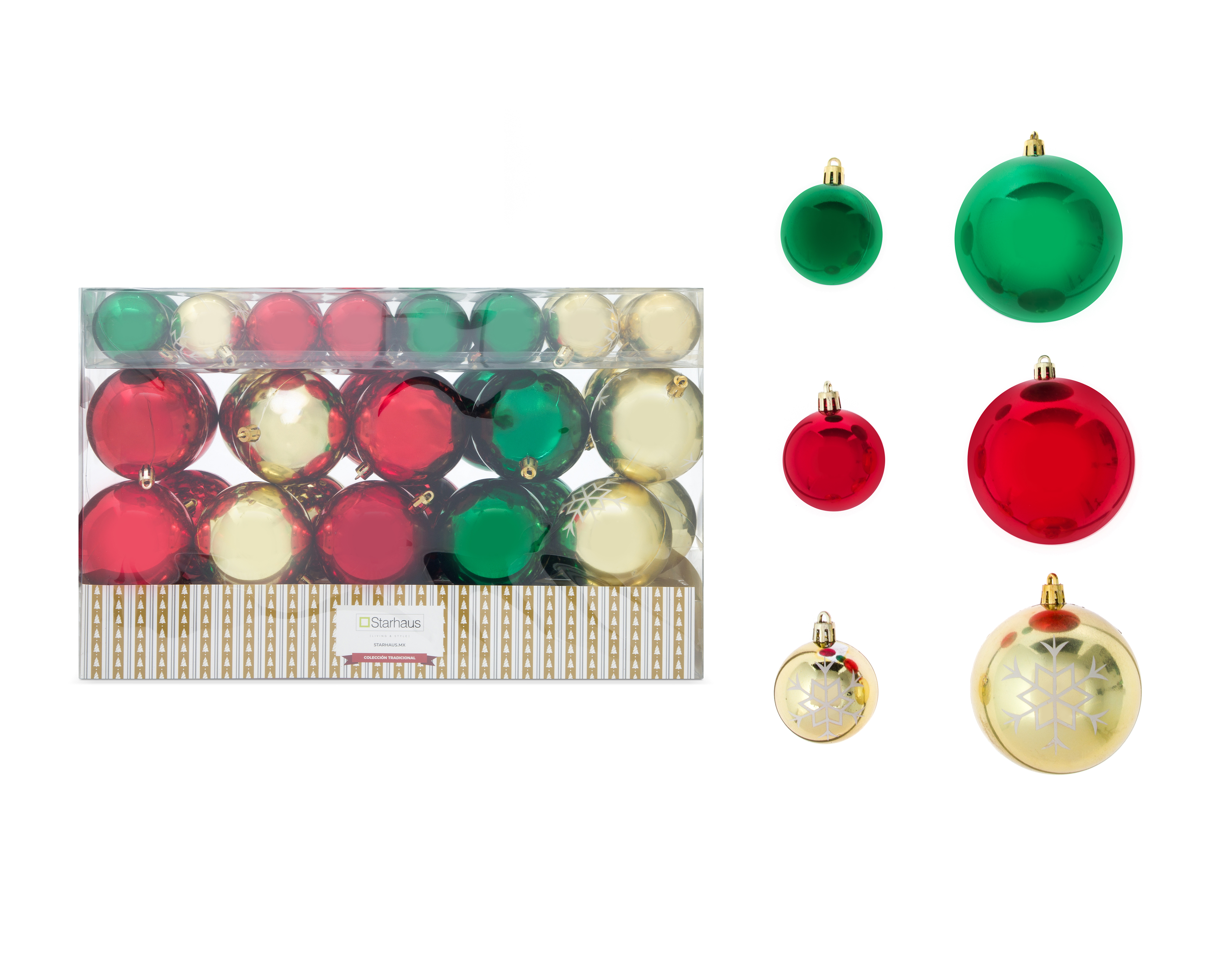 Esferas Navideñas Tradi 68 Piezas