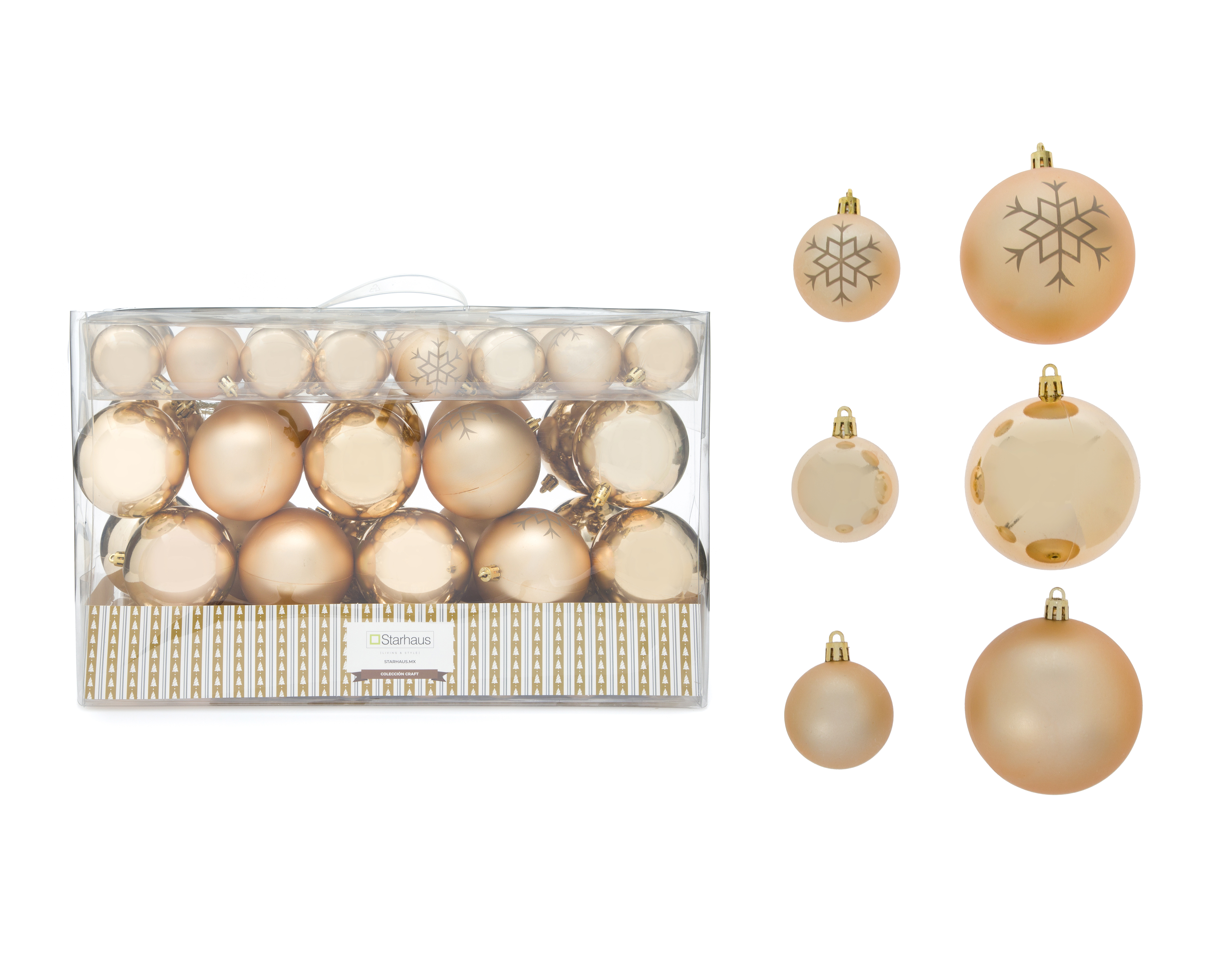 Esferas Navideñas Craft Pellet 68 Piezas