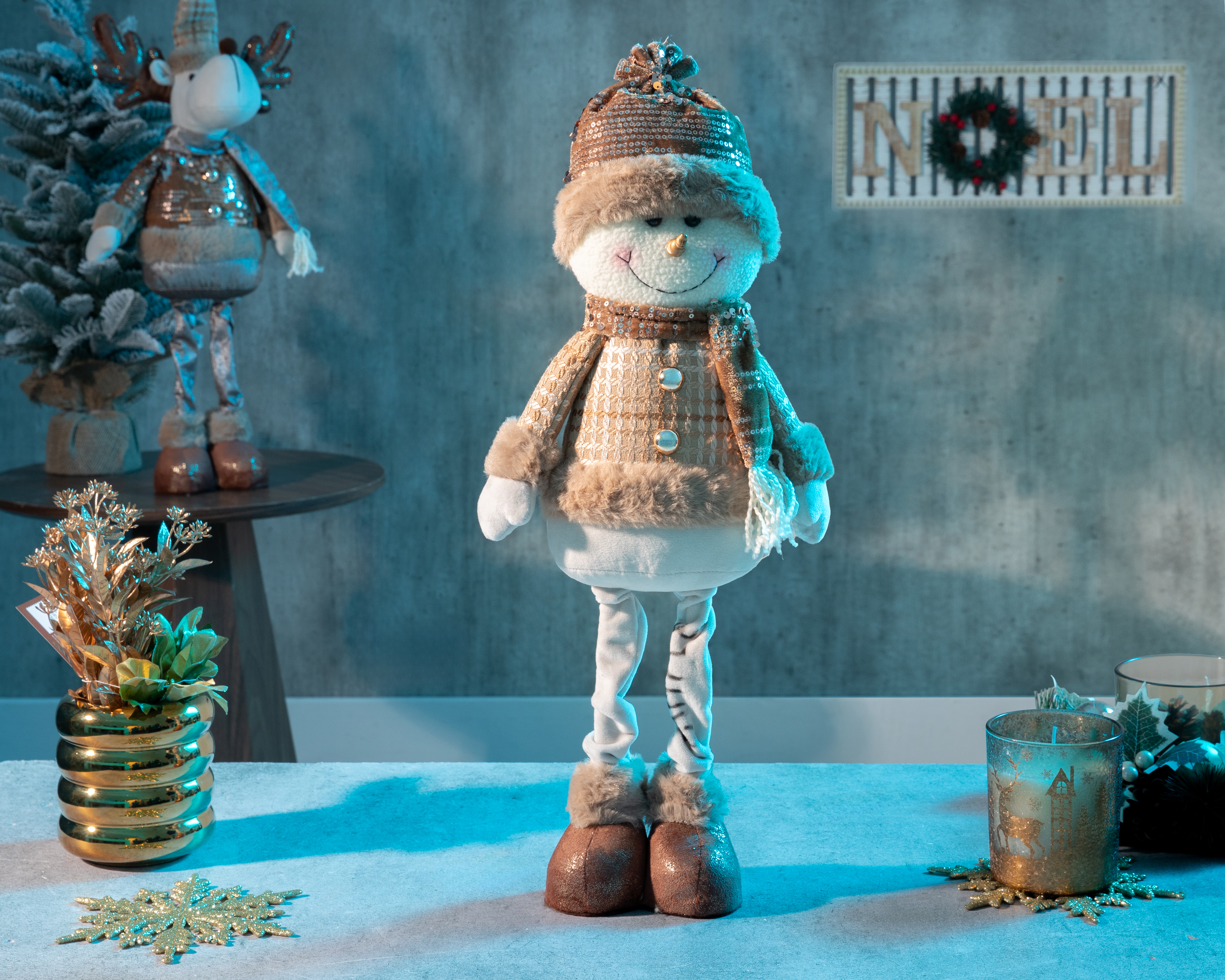 Foto 6 pulgar | Foto 5 | Figura Decorativa Mono de Nieve de Navidad Manolo de Poliéster