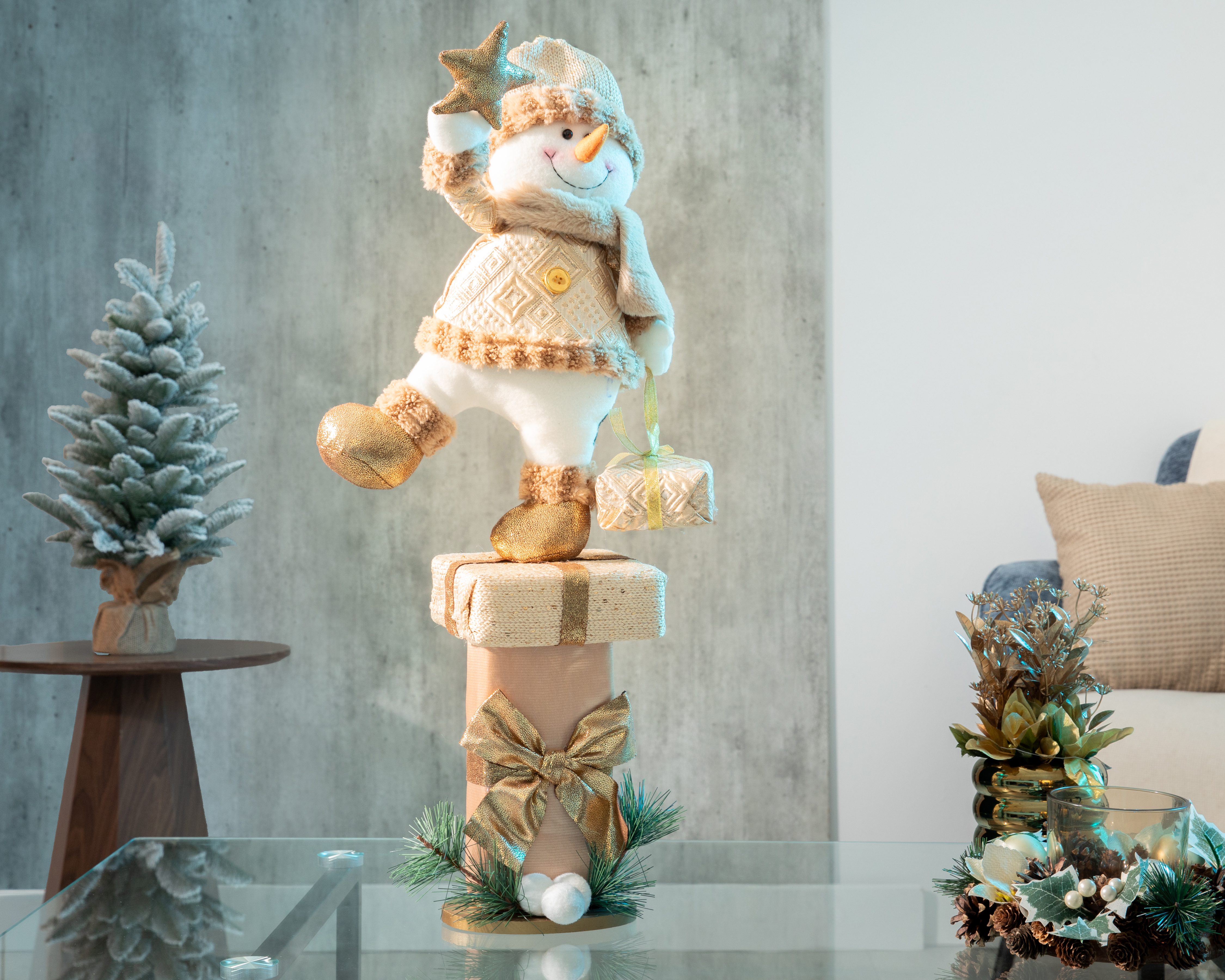 Foto 5 | Foto 5 | Figura Decorativa Mono de Nieve de Navidad Jimmy de Poliéster