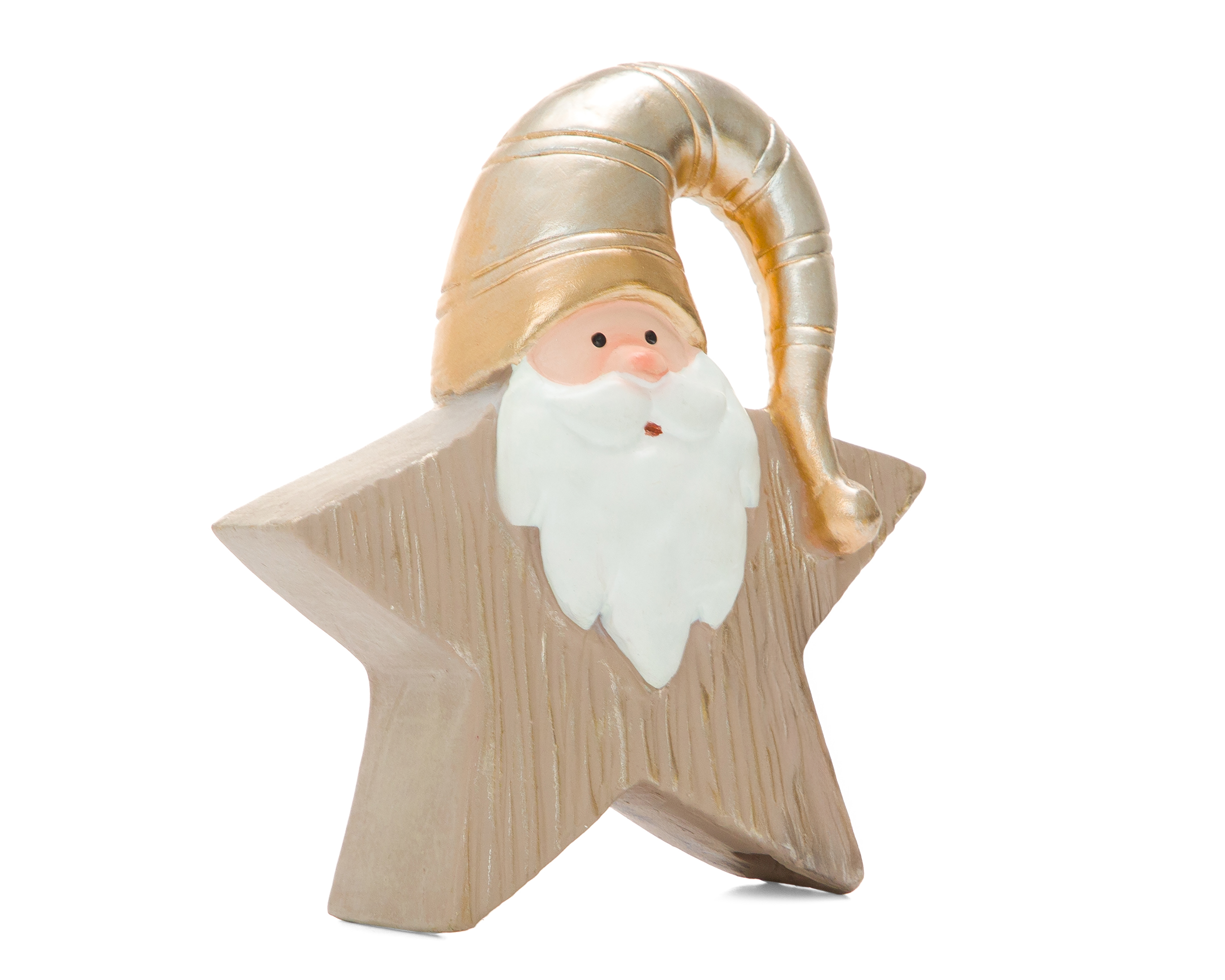 Figura Decorativa Estrella de Navidad Santa Star de Resina