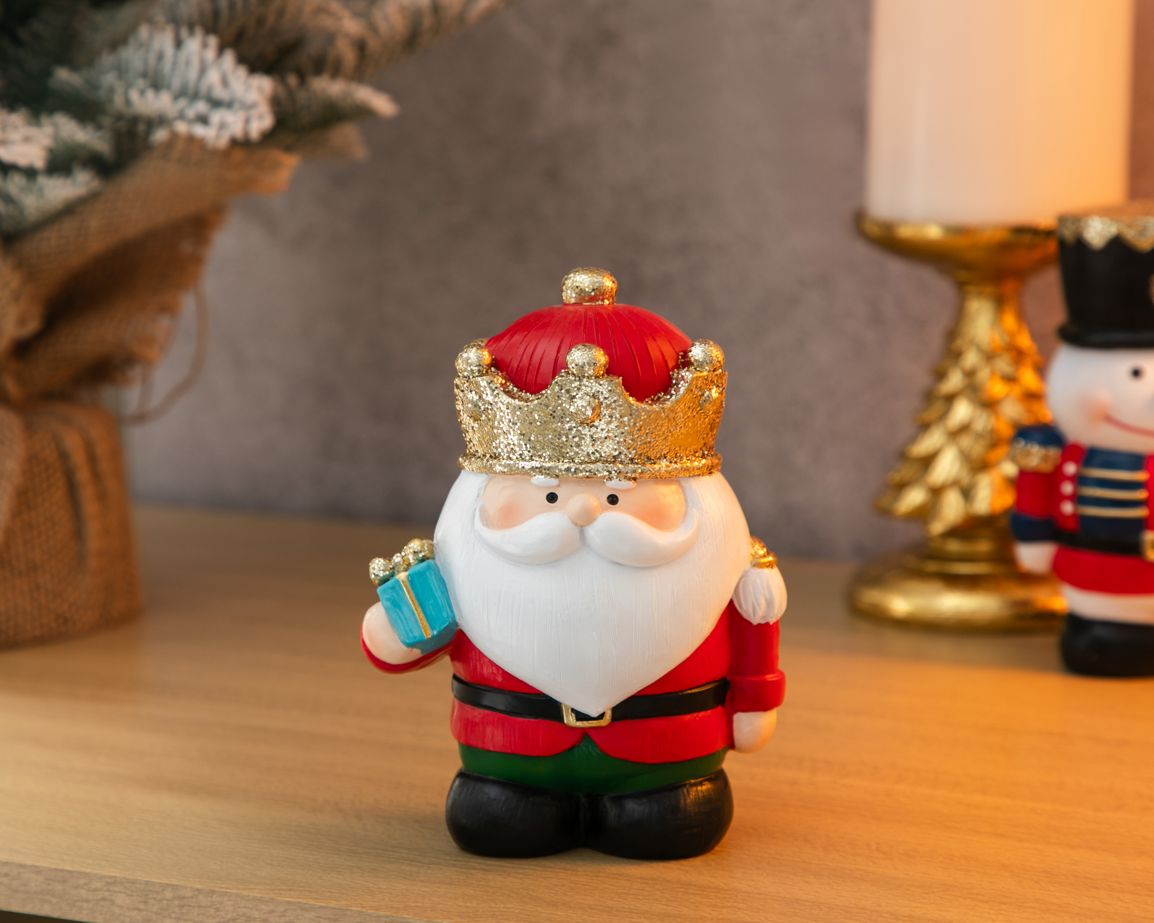 Foto 6 pulgar | Foto 5 | Figura Decorativa de Navidad Santa King de Poliresina