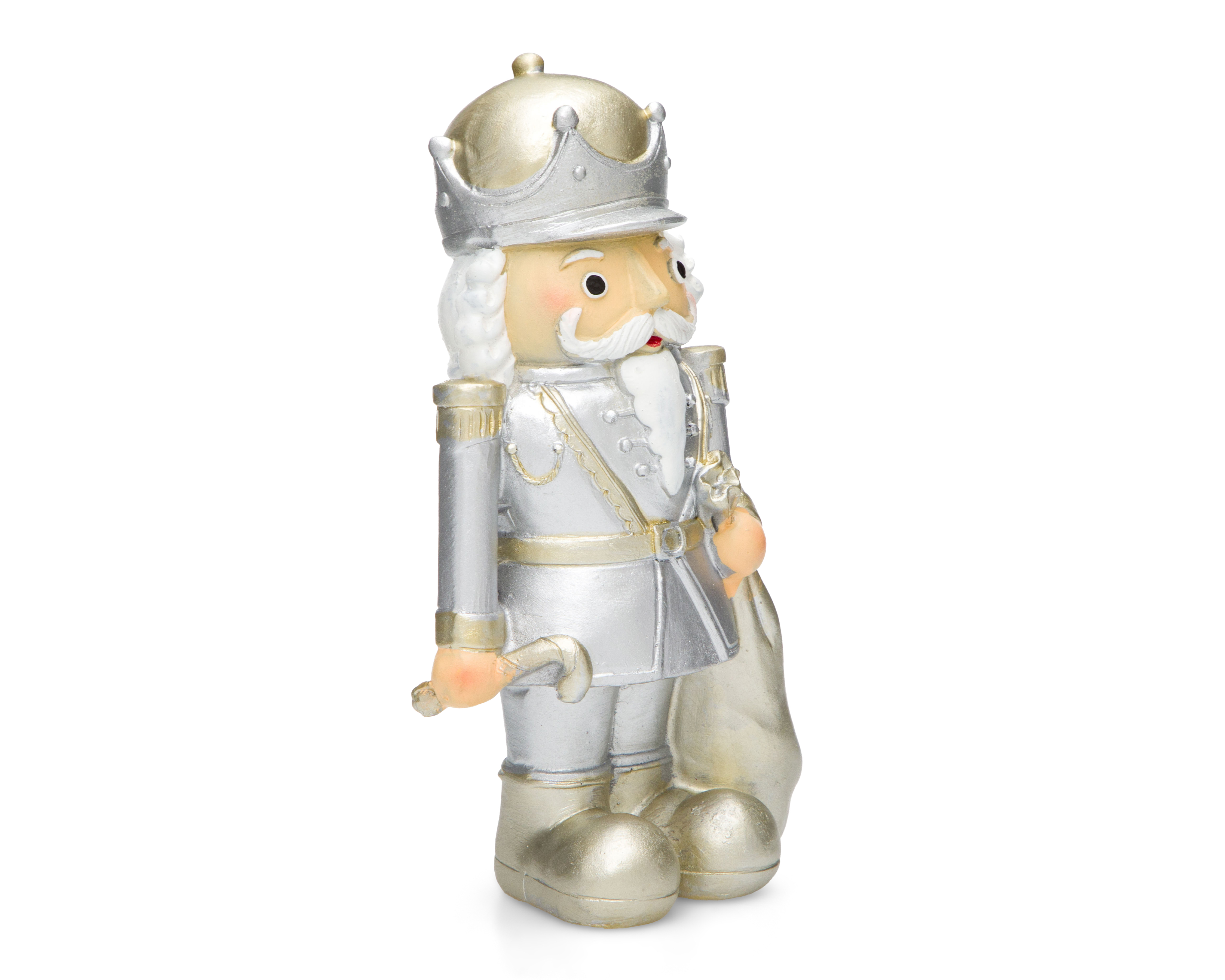 Figura Decorativa de Cascanueces de Navidad Silver Nut de Resina