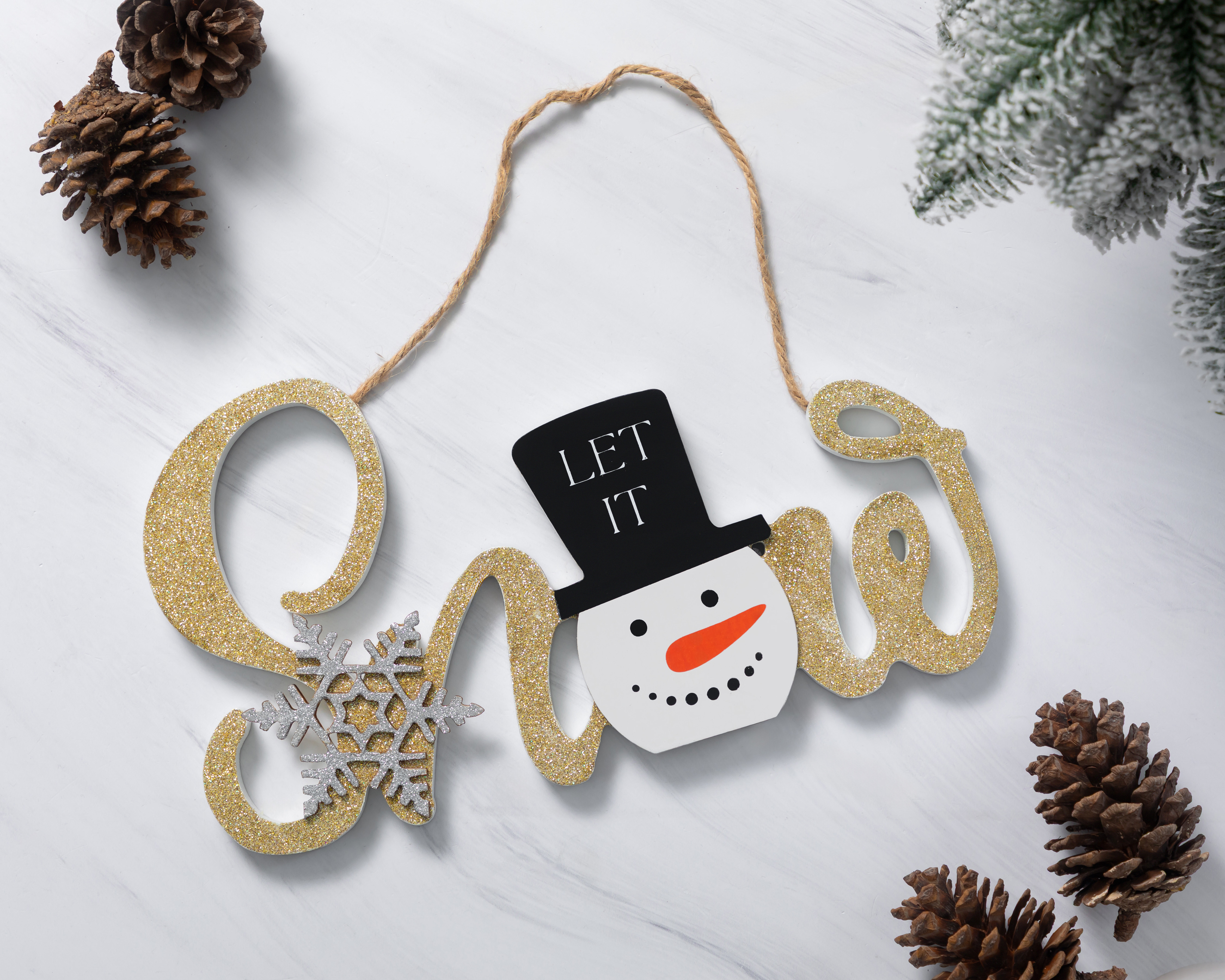 Foto 6 pulgar | Foto 5 | Letrero Decorativo de Navidad Snow Friend de Madera
