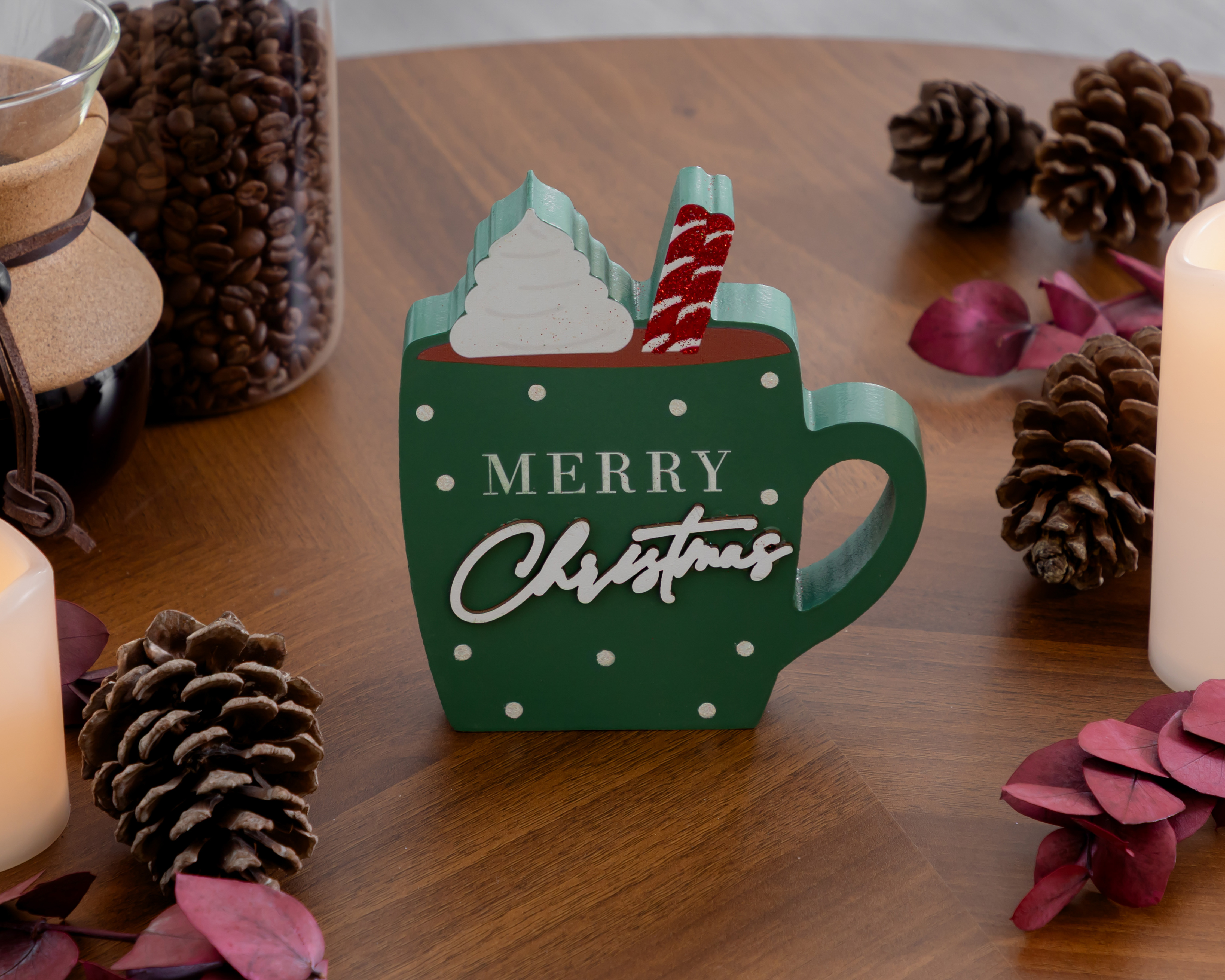 Foto 5 pulgar | Foto 4 | Figura Decorativa de Taza Navideña Hot Coco de Madera