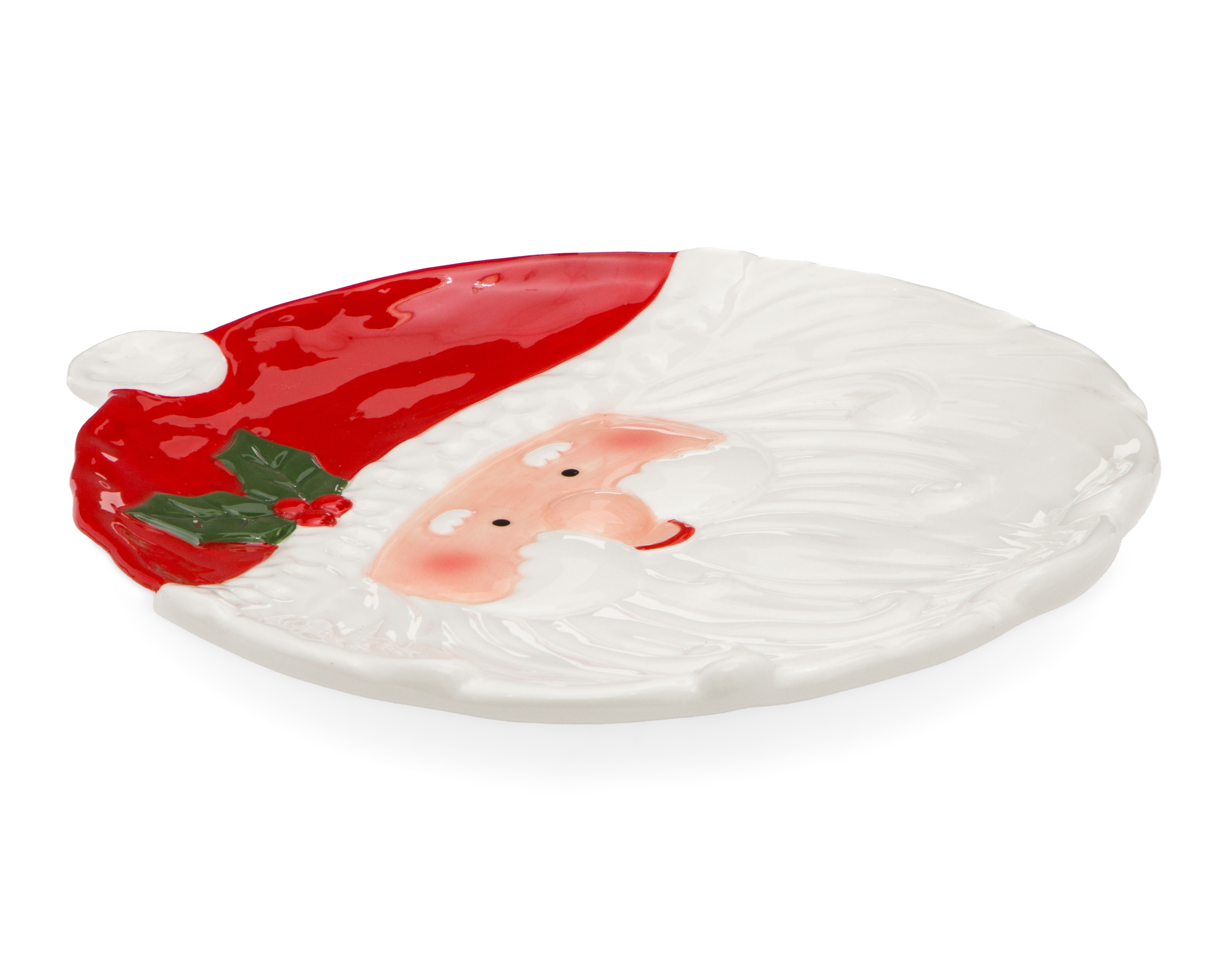 Charola Decorativa de Navidad Santa Plate S de Cerámica