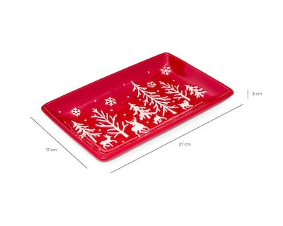 Foto 5 | Foto 5 | Charola Decorativa Rectangular de Navidad Jolly de Cerámica