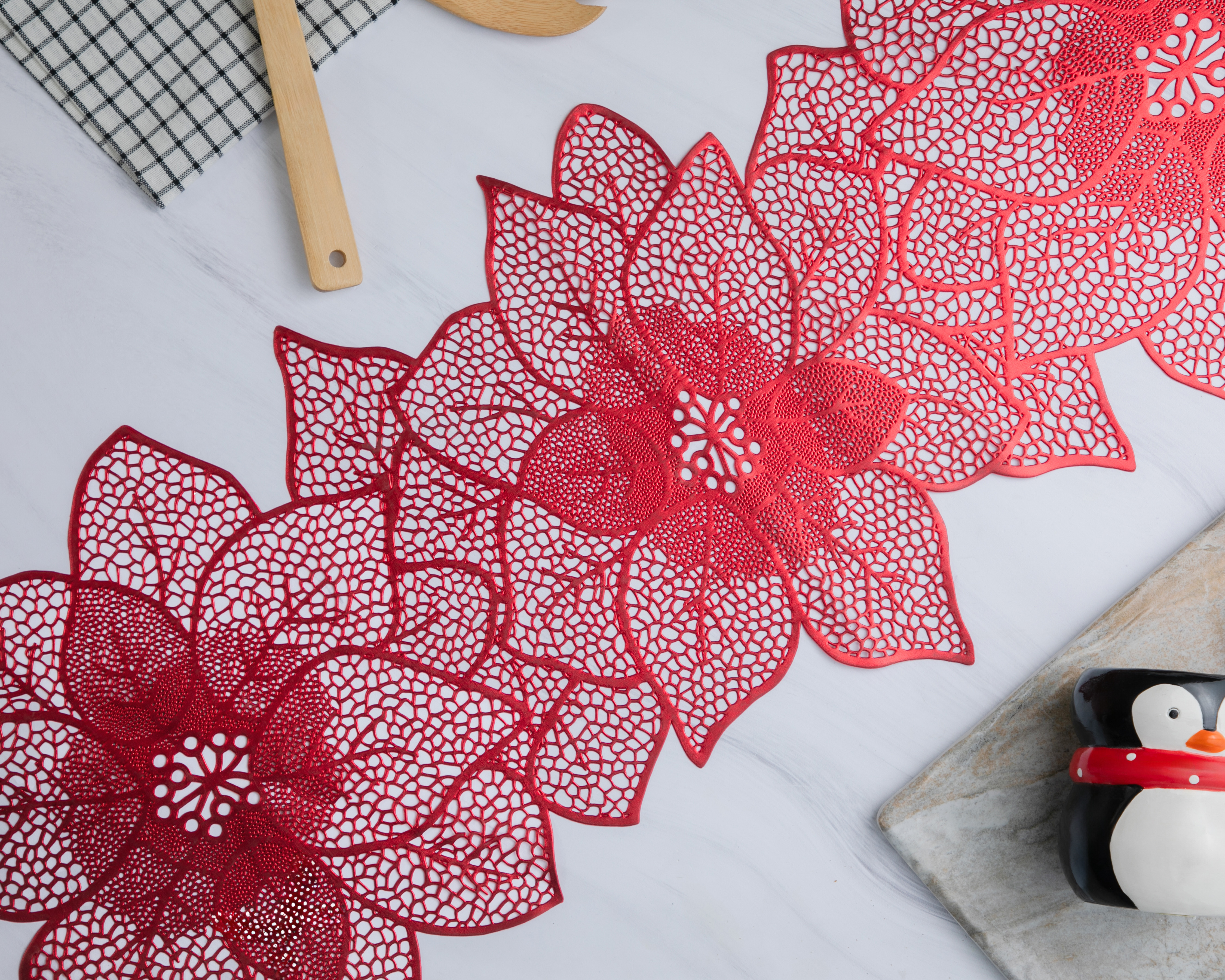 Camino de Mesa Rojo Starhaus Xmas 90 x 35 cm