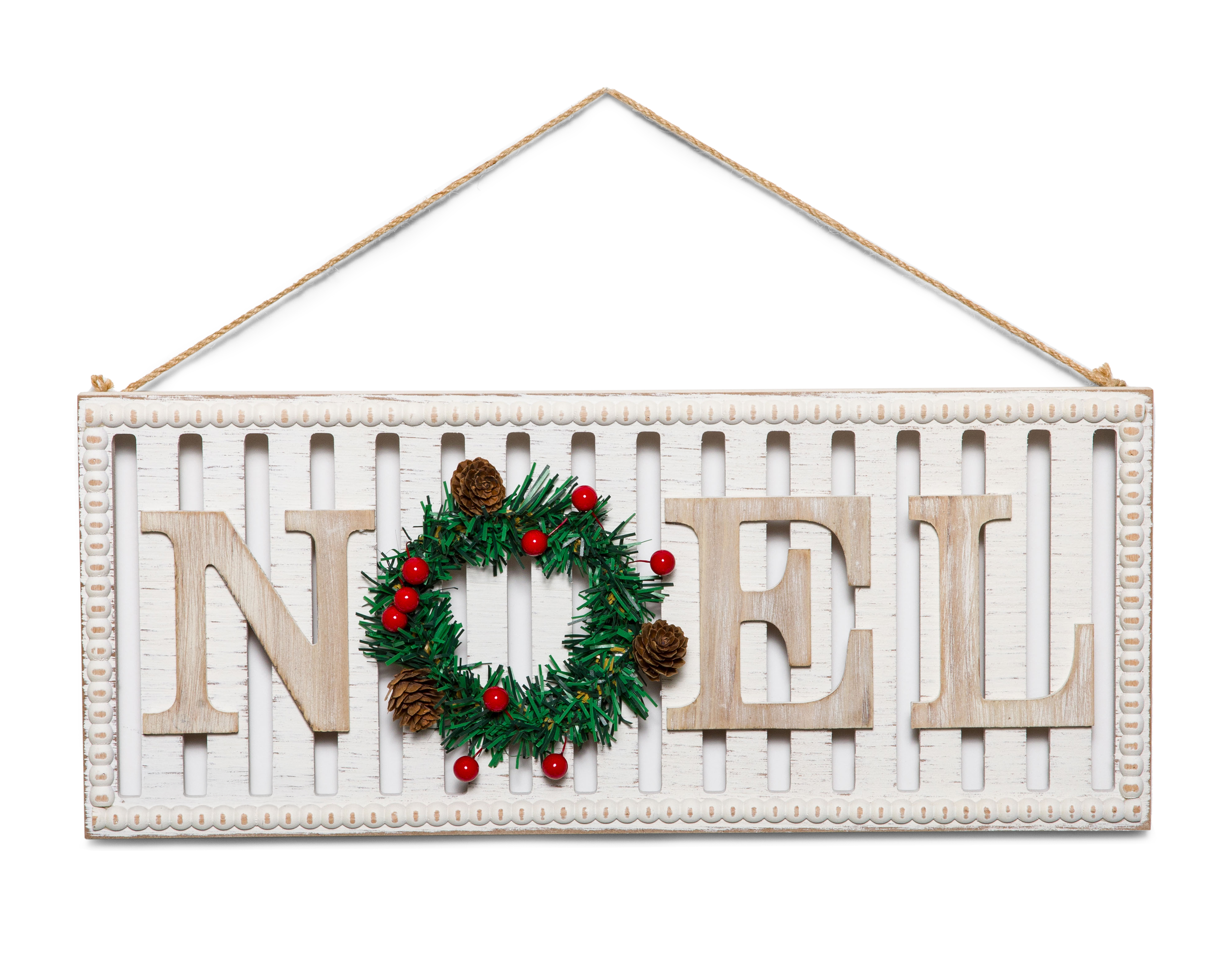 Letrero Decorativo de Navidad Papá Noel de Madera