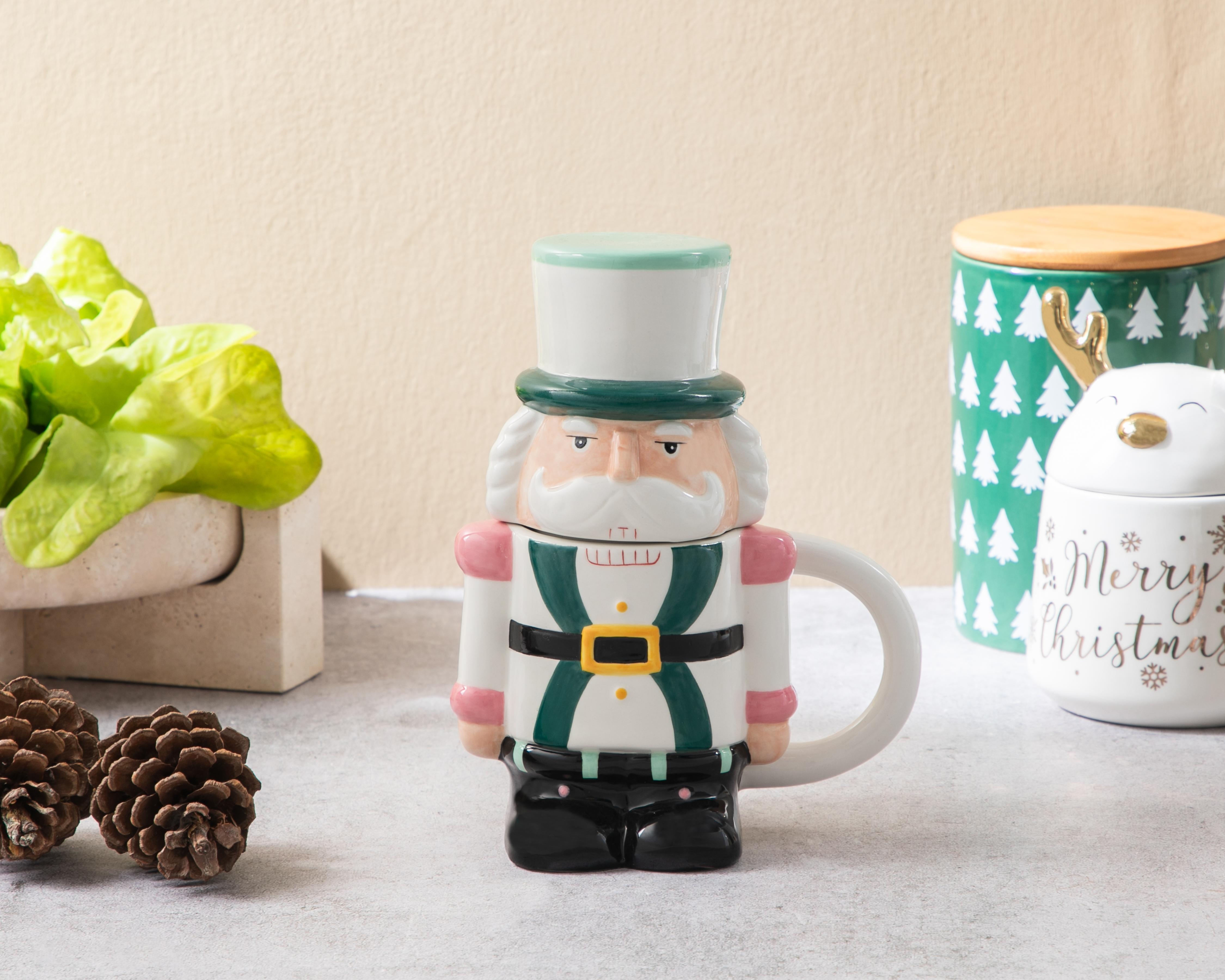 Foto 3 | Foto 3 | Taza con Tapadera de Cerámica Cascanueces 443 ml